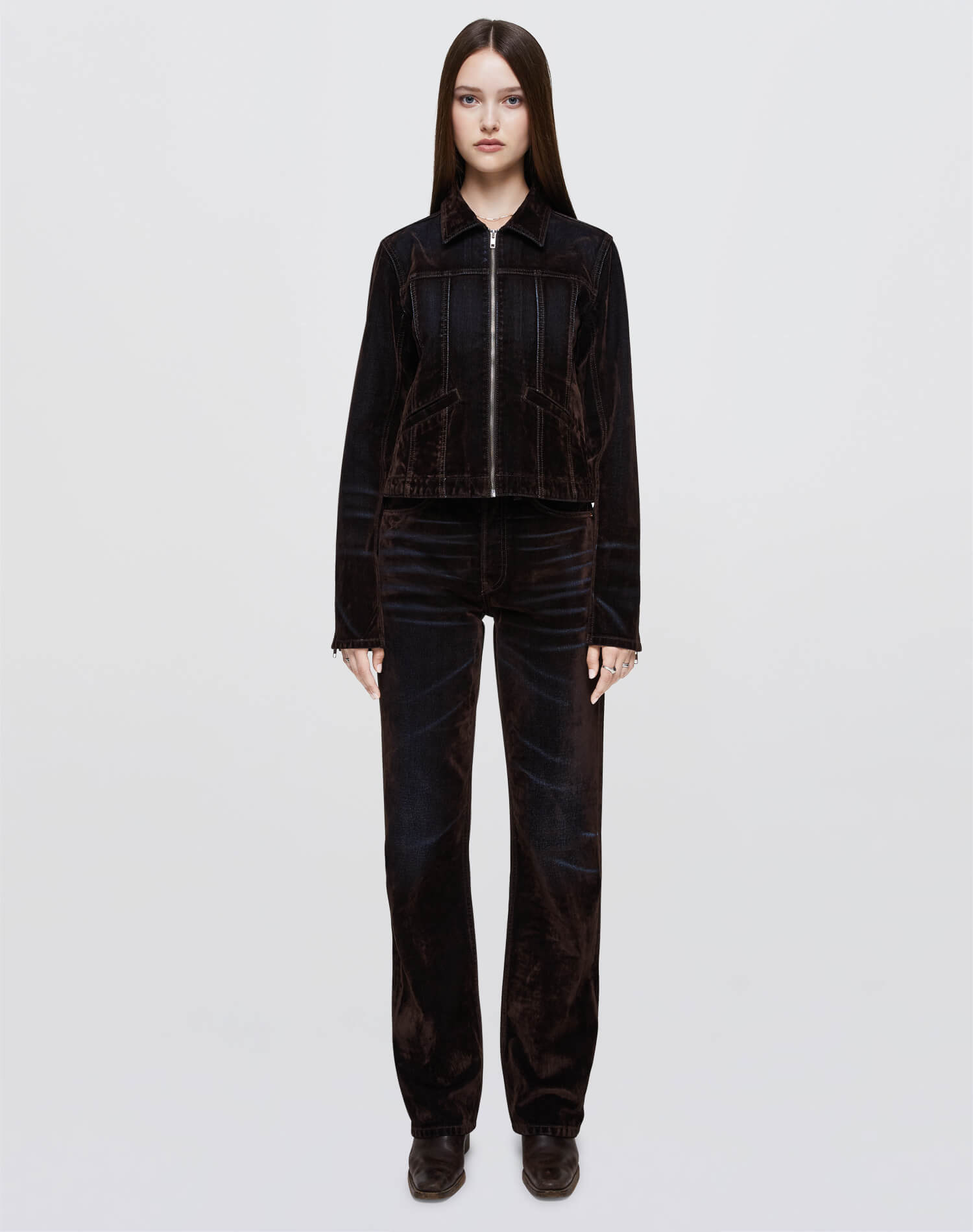 90s High Rise Loose - Brown Flocked