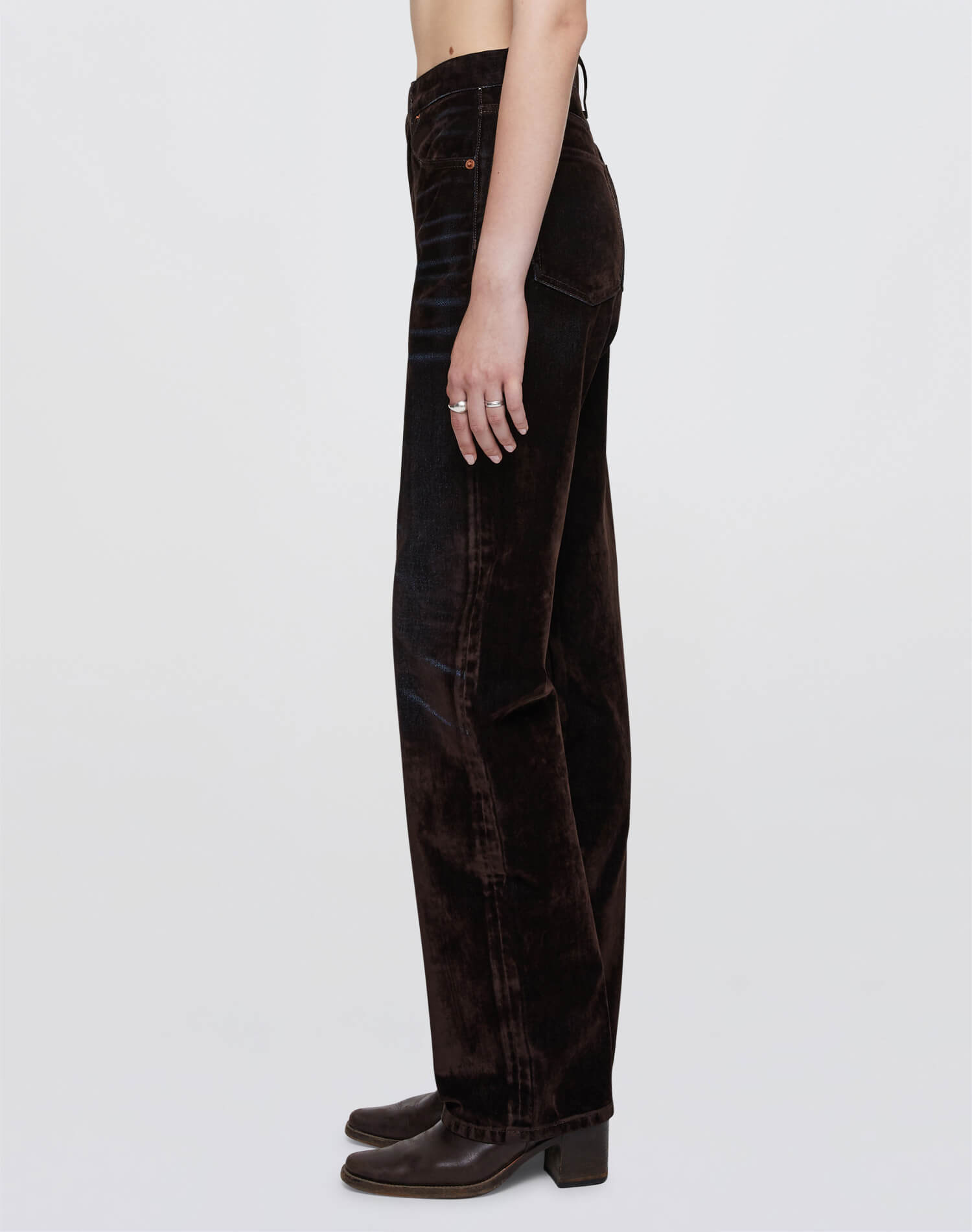 90s High Rise Loose - Brown Flocked