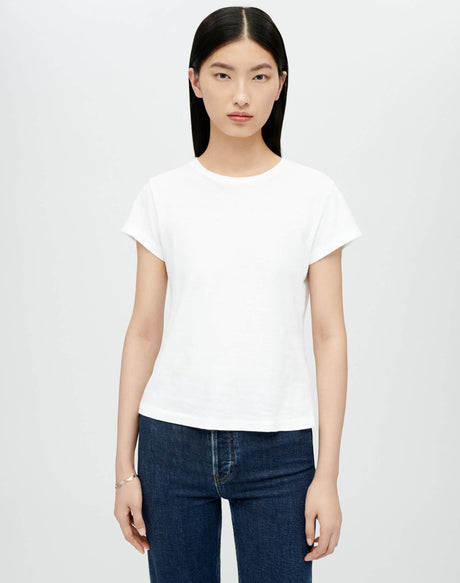 RE/DONE | Heritage Cotton 1960s Slim Tee in Vintage White