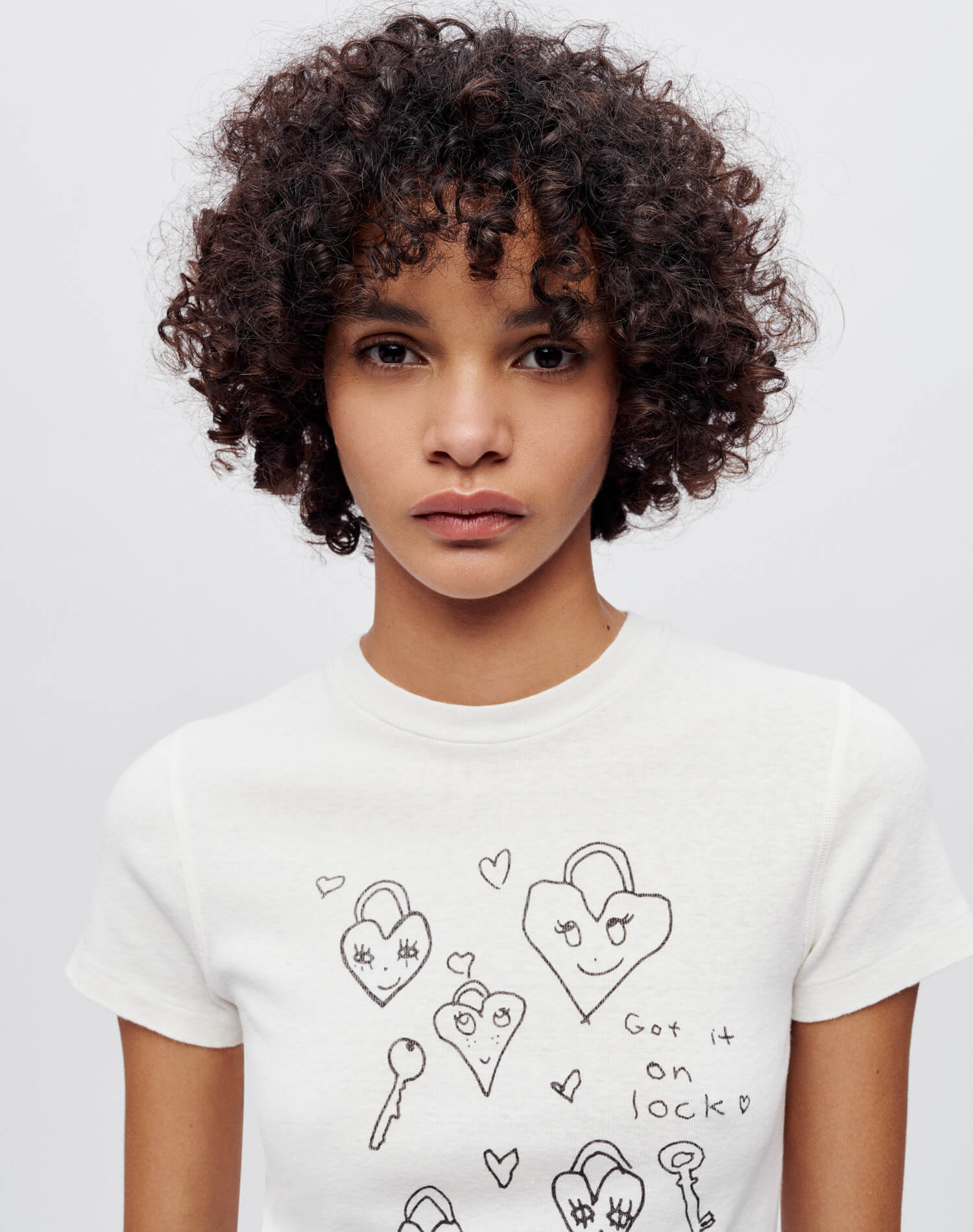 90s "Baby Hearts" Tee - Vintage White
