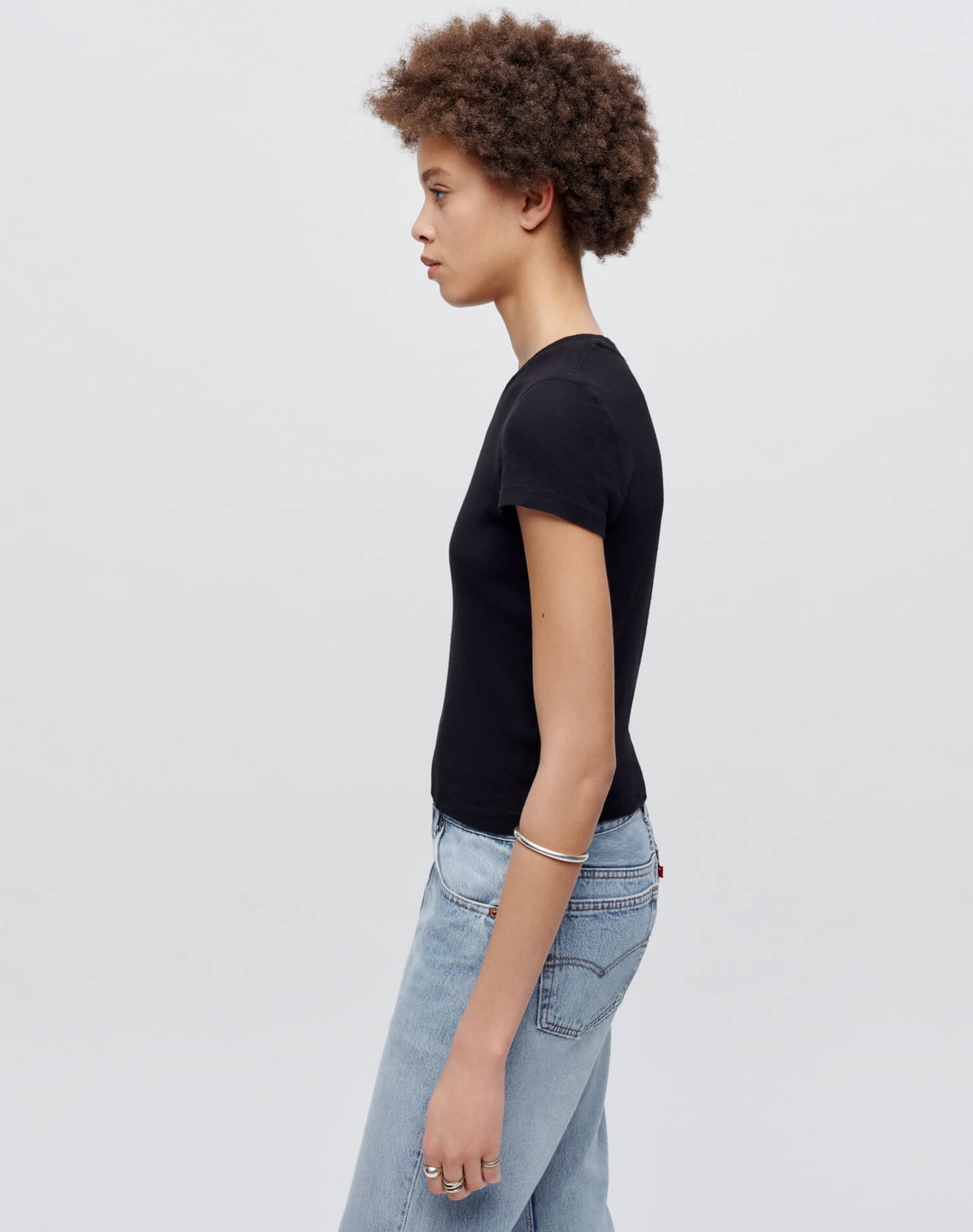 RE/DONE | 90s Baby Tee in Vintage Black