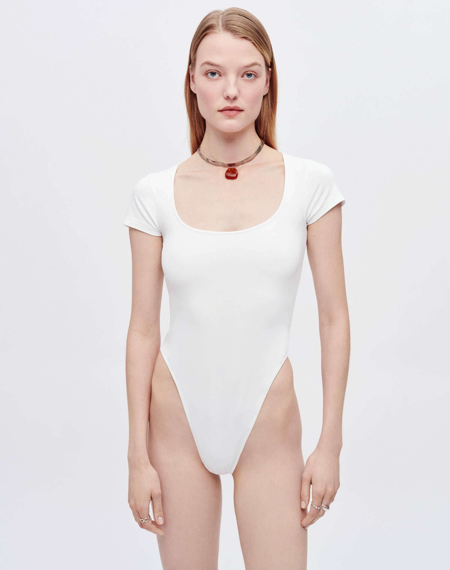 Square Neck Bodysuit - White