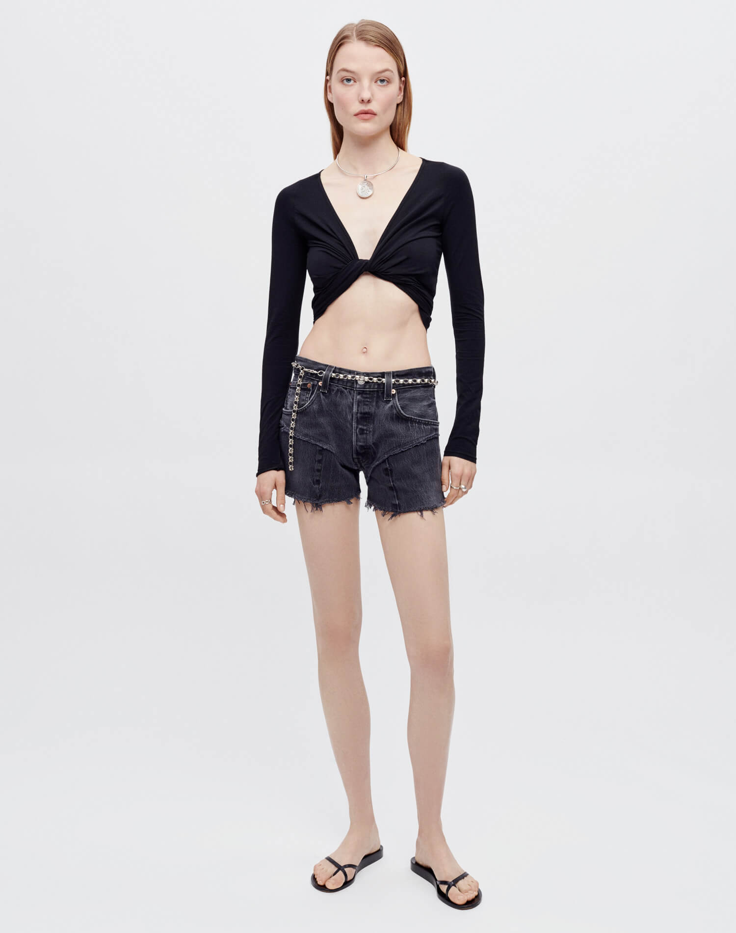 Levi's Black French Cut Mid Rise Relaxed Short