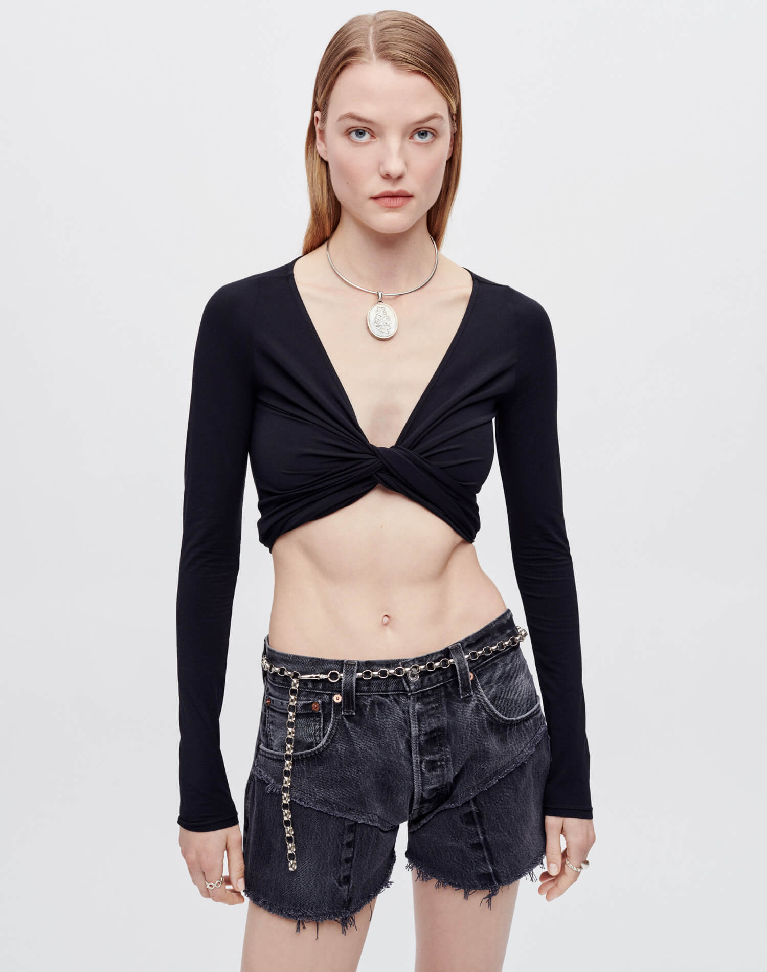 Wrap Tie Top - Black