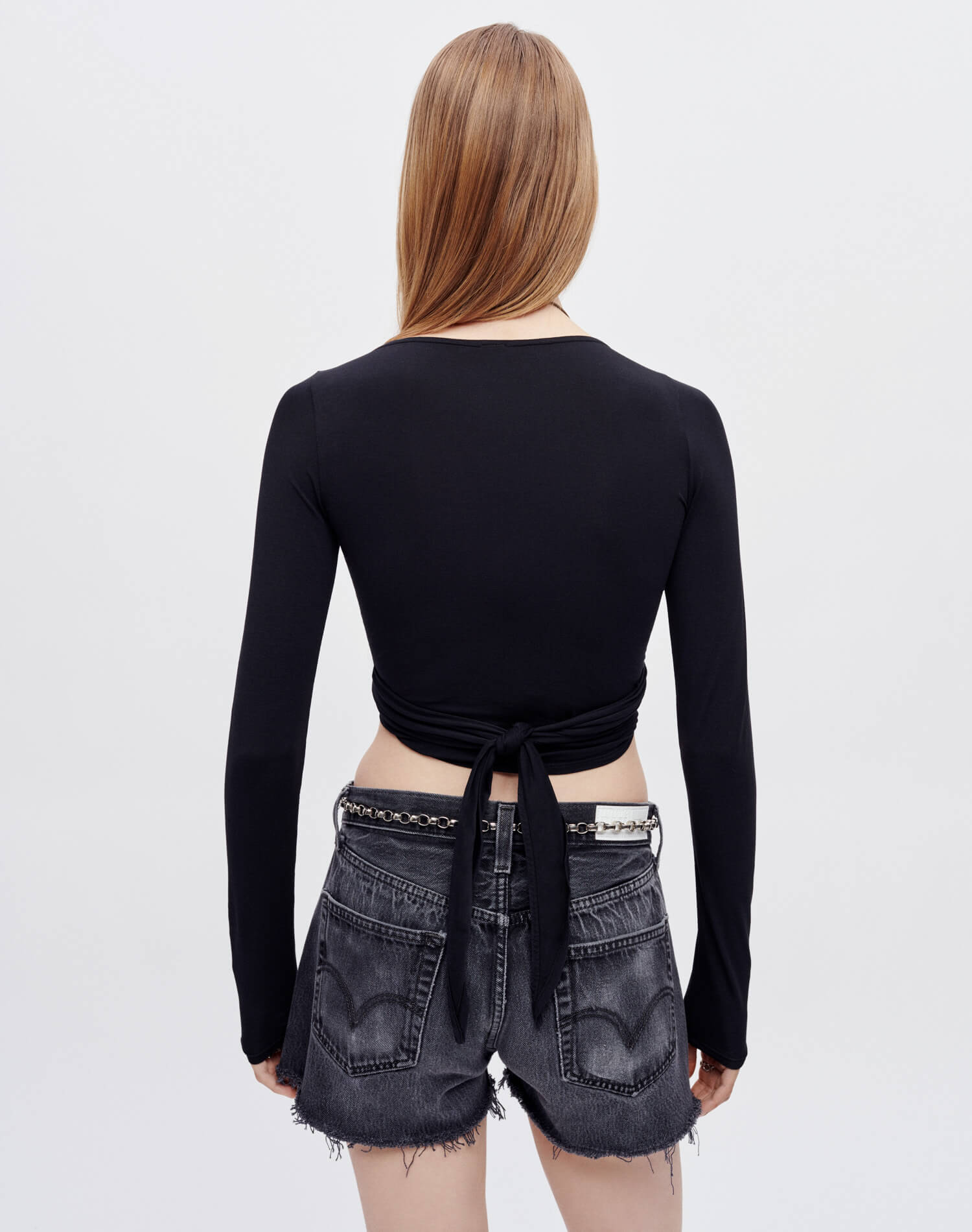 Wrap Tie Top - Black