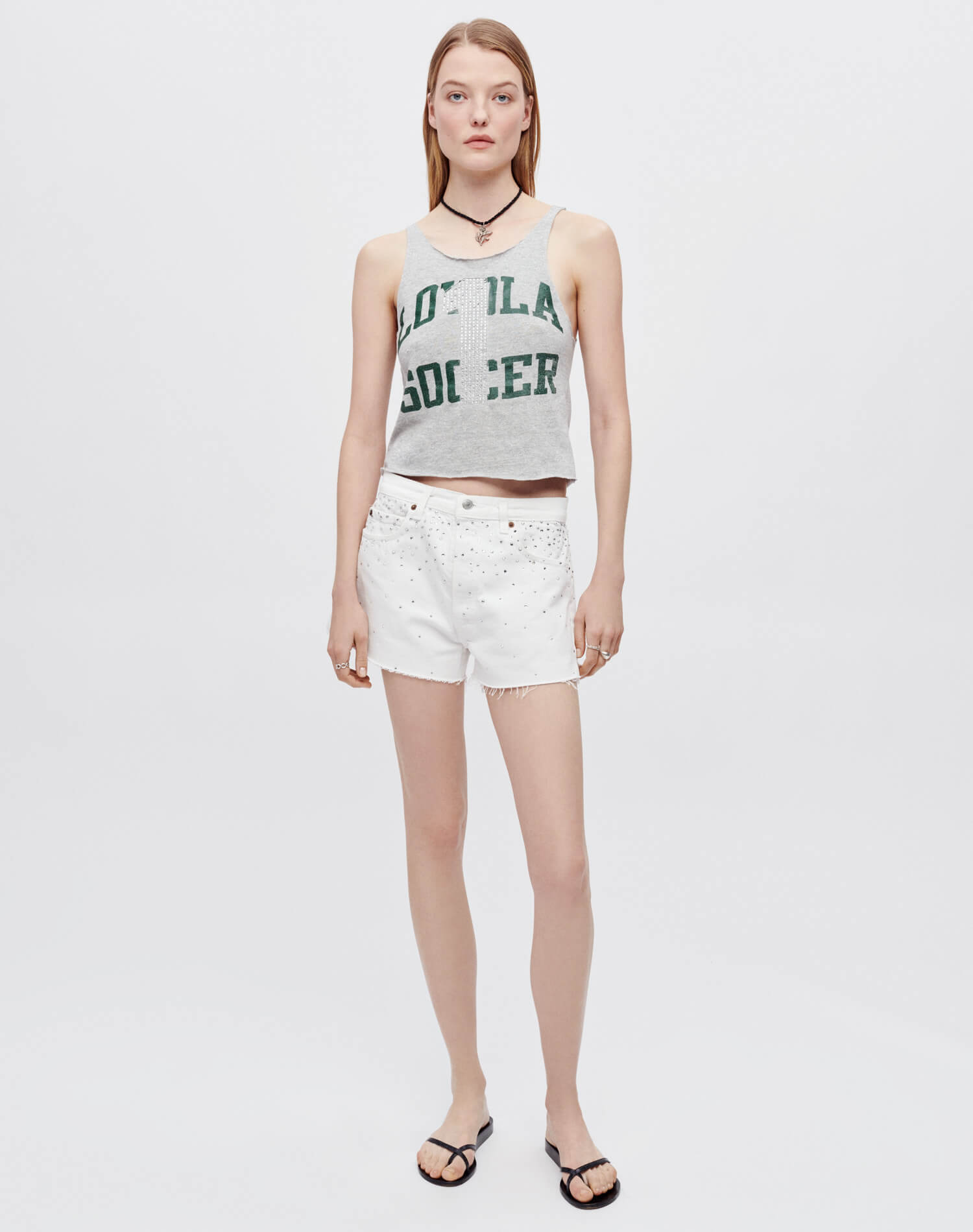 Levi's White Crystal Mid Rise Relaxed Short