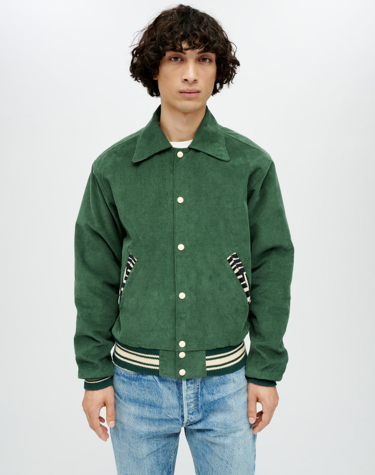 Men's Pine Varsity Jacket - Green | Large | Lastwolf