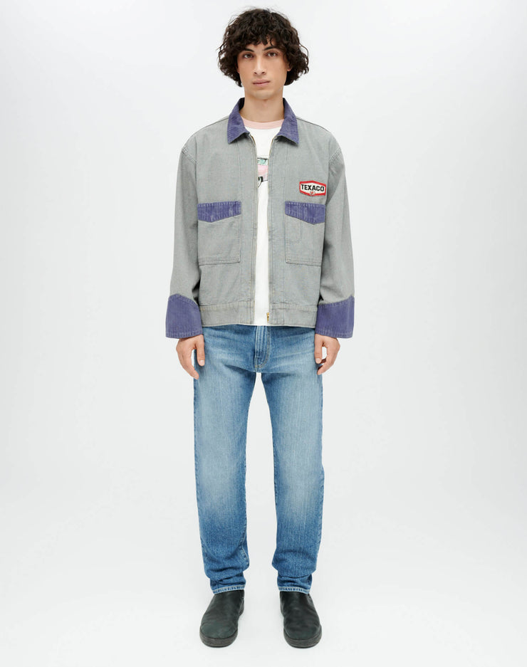 RE/DONE Men's | Milk Man Jacket in Cement Pint Stripe Navy