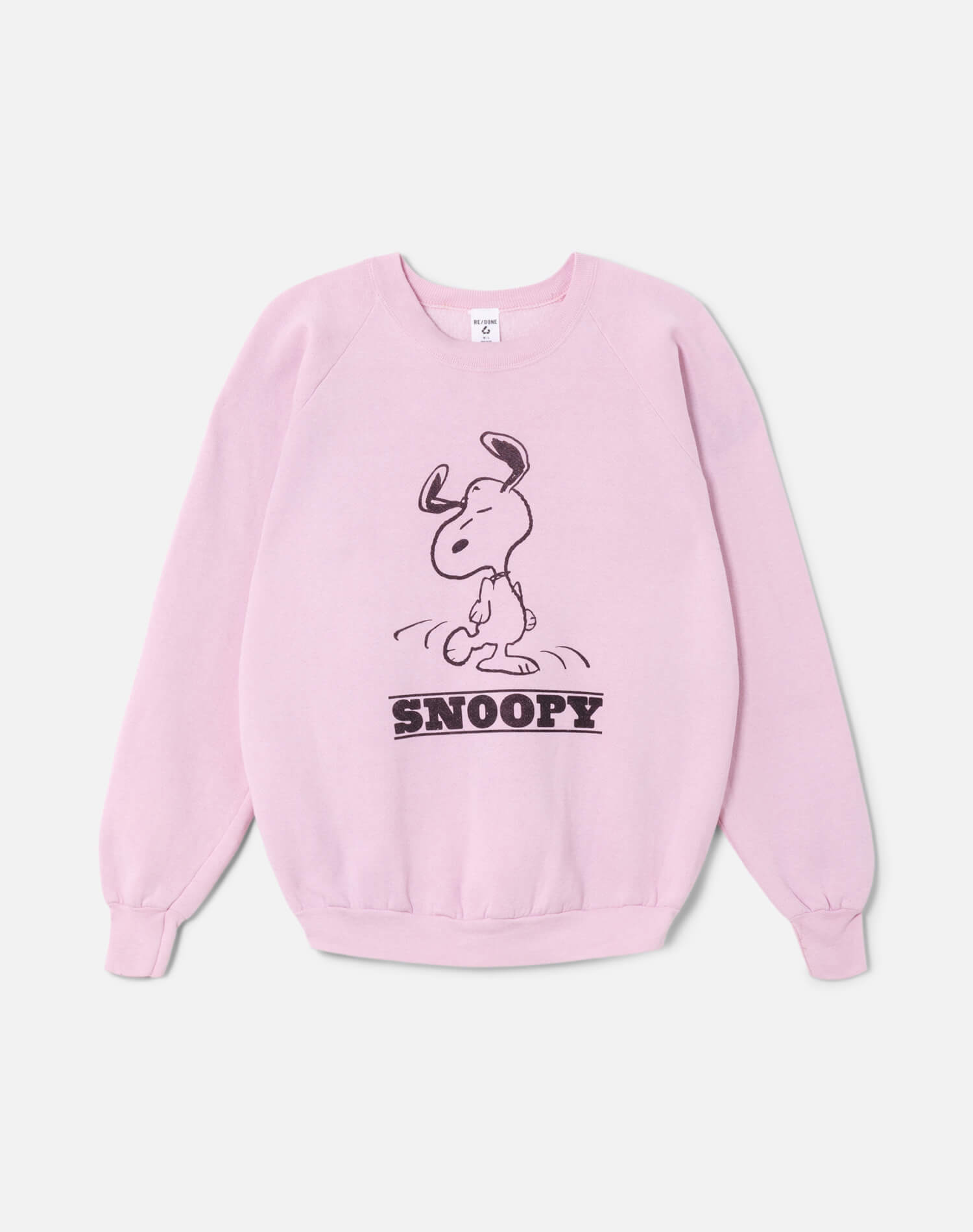 Upcycled "Snoopy Dancing" Sweatshirt in Light Pink - 11229716