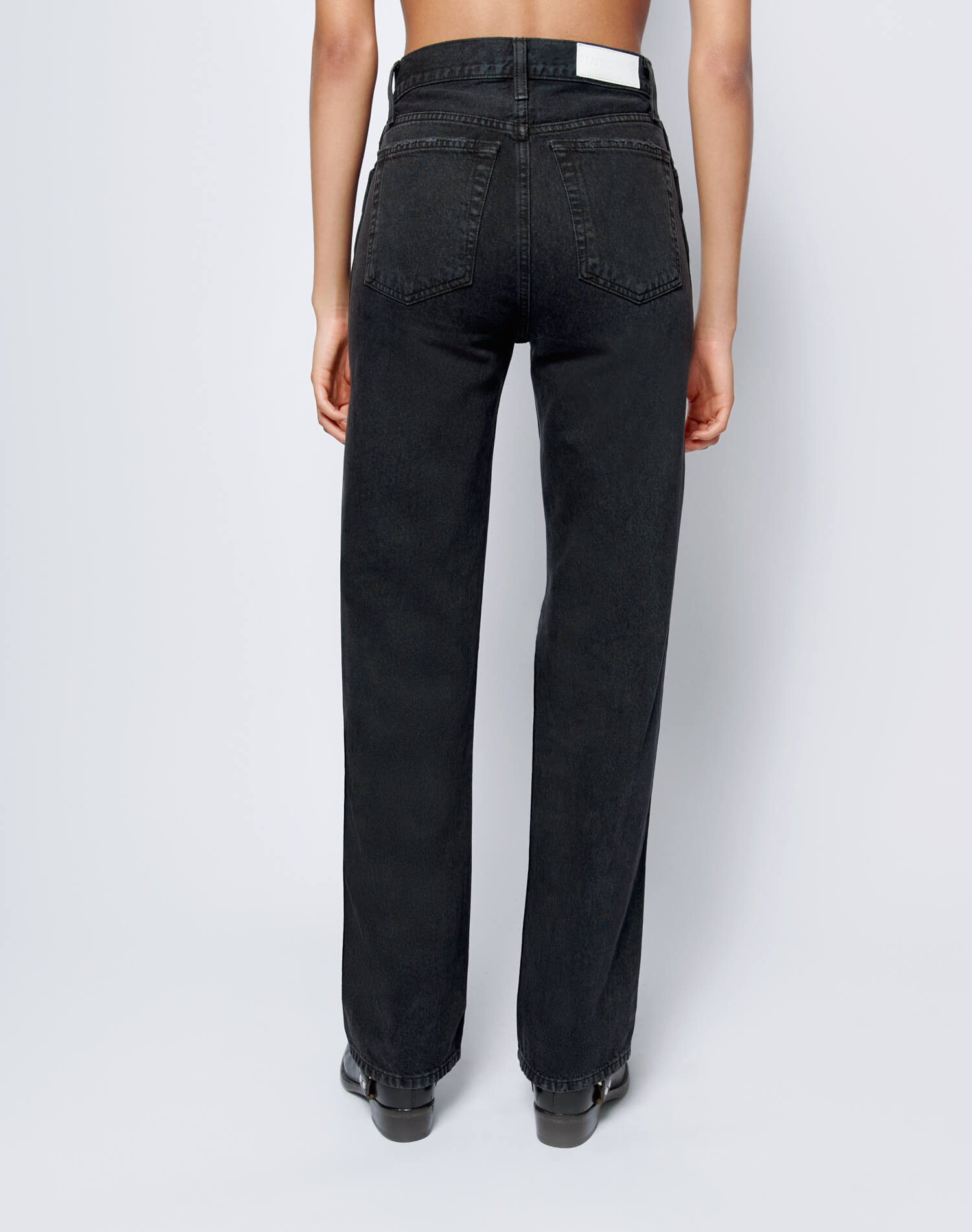 High Rise Loose - Washed Black with Rips