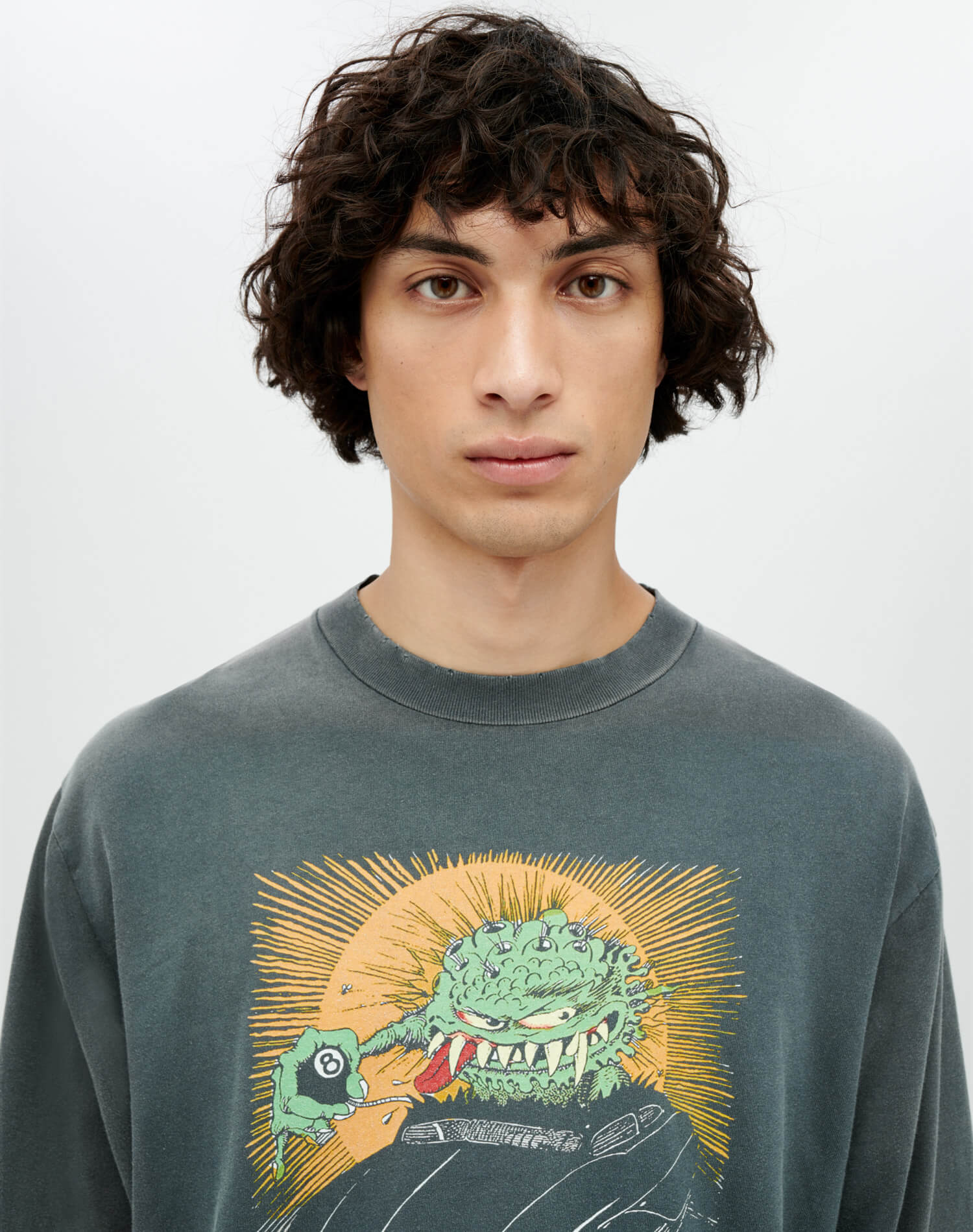Long Sleeve "Warthead" Tee - Sun Faded Black