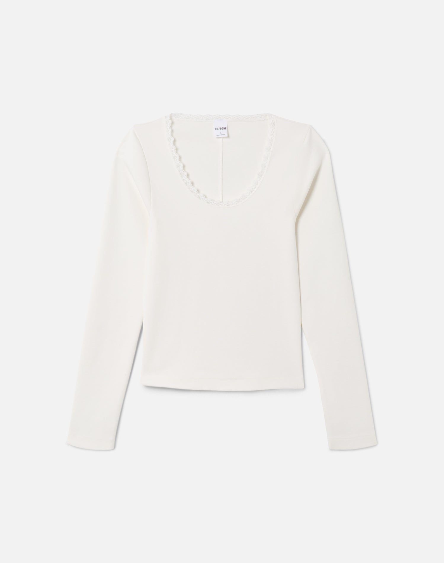 Lace Scoop Neck Long Sleeve - Off White