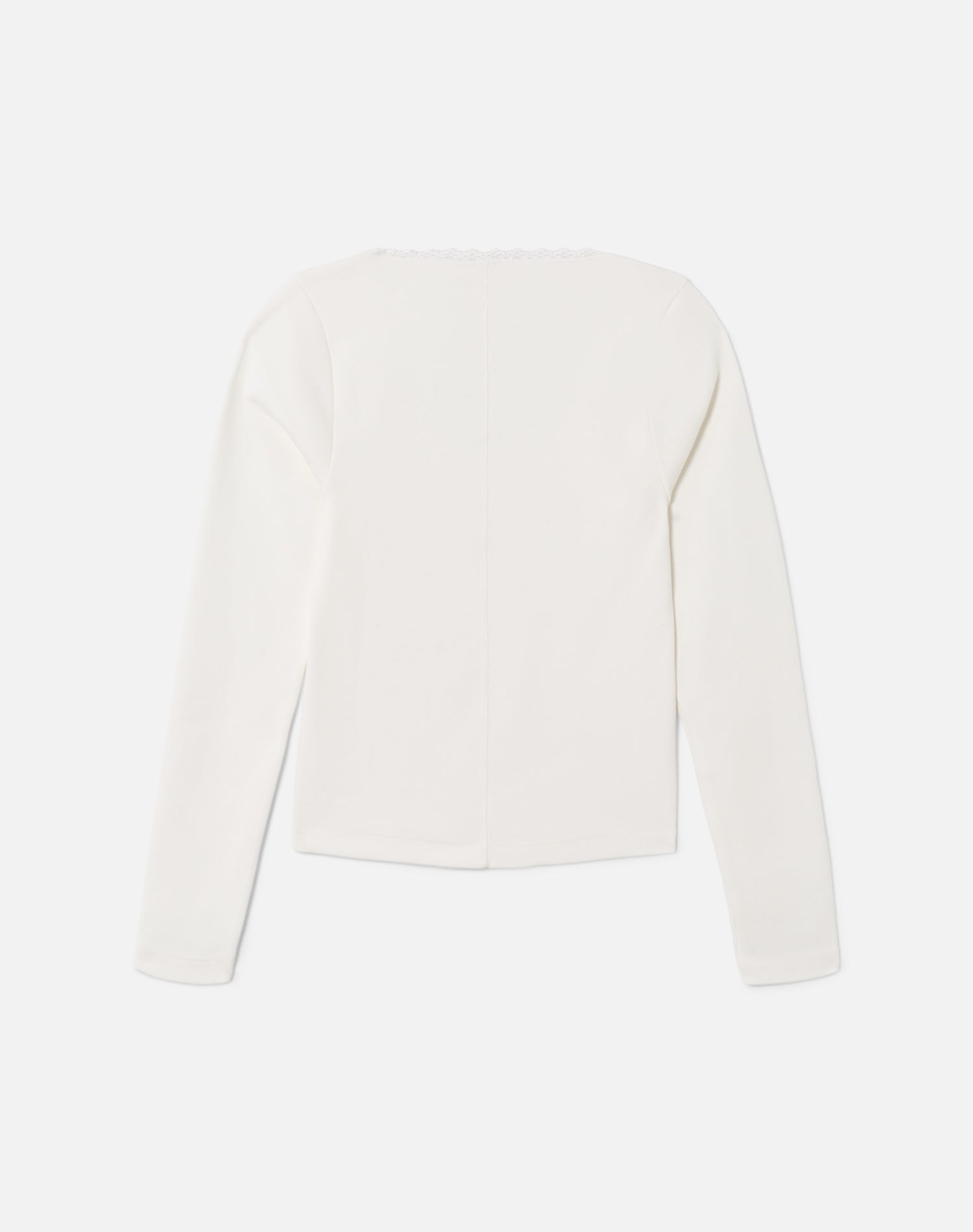 Lace Scoop Neck Long Sleeve - Off White