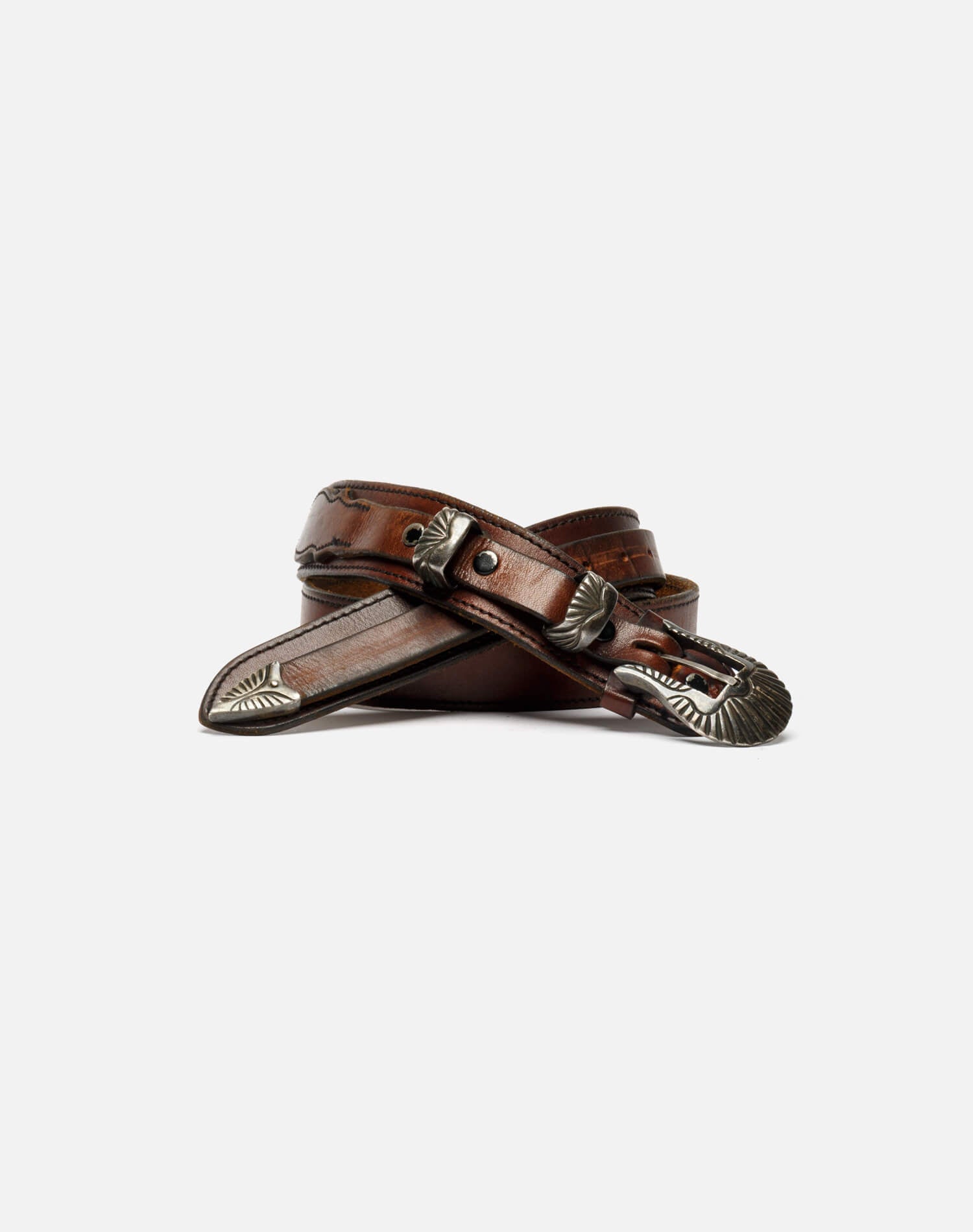 80s Sterling Leather Belt -#3