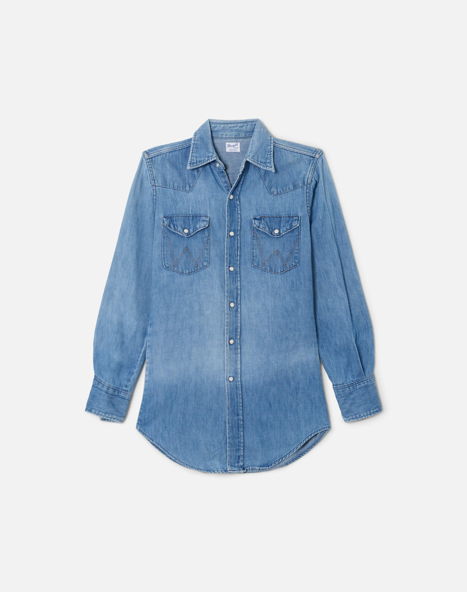 70s Wrangler Denim Pearl Snap Shirt -#33