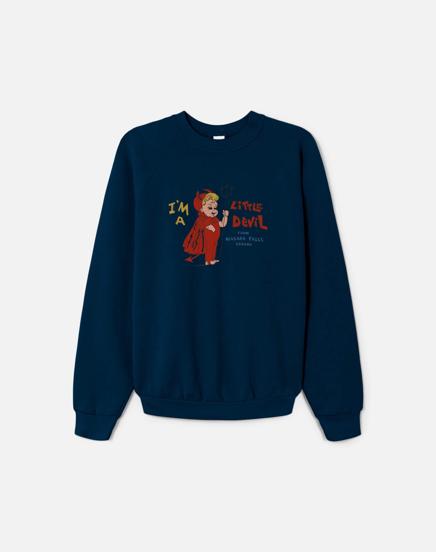 Upcycled "Little Devil" Sweatshirt in Navy - 11229776