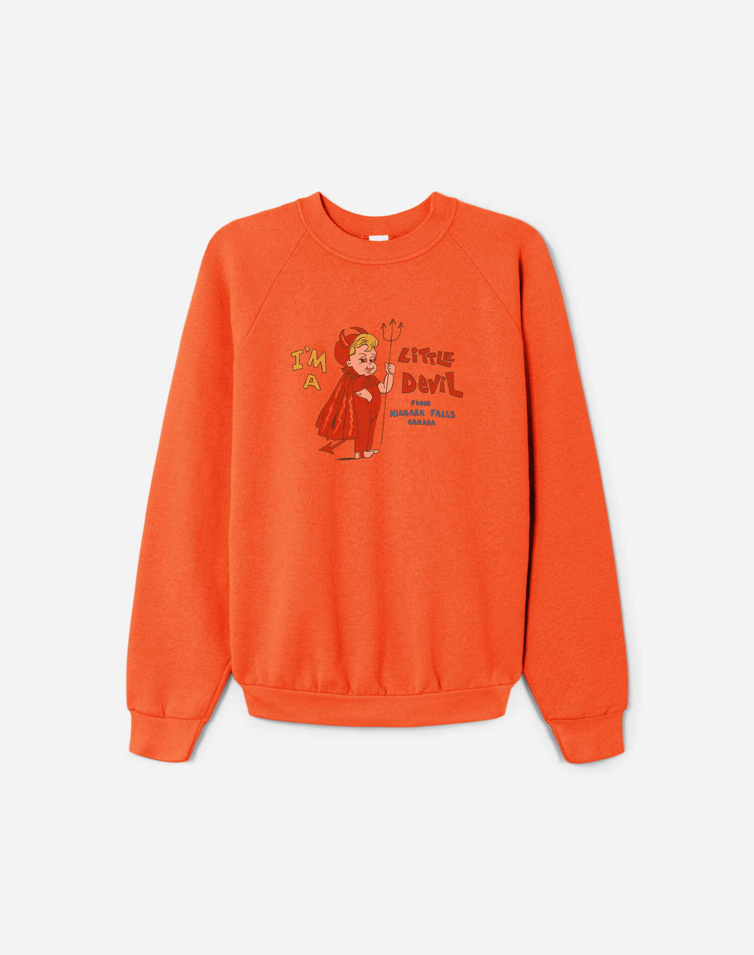 Upcycled "Little Devil" Sweatshirt in Orange - 11229785