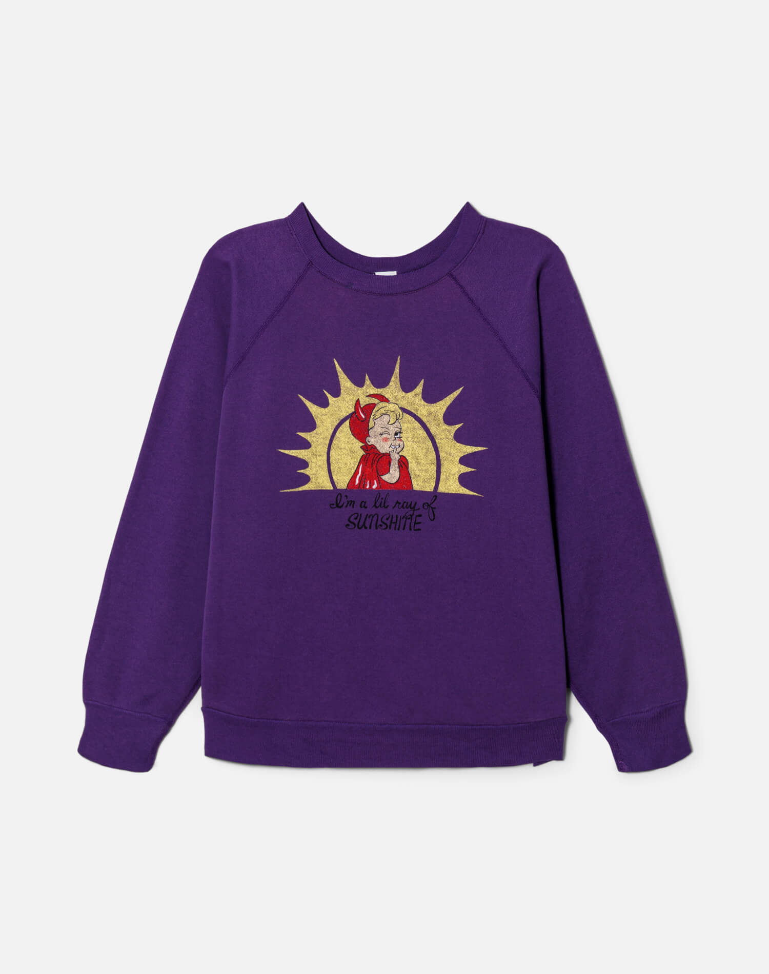 Upcycled "Ray of Sunshine" Sweatshirt - Purple