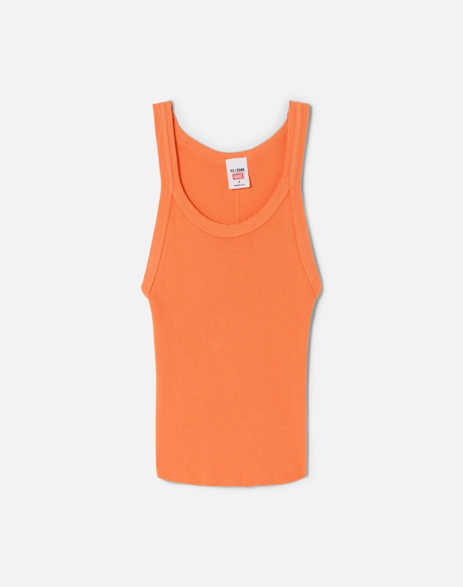 Hanes Cropped Ribbed Tank - Cantaloupe