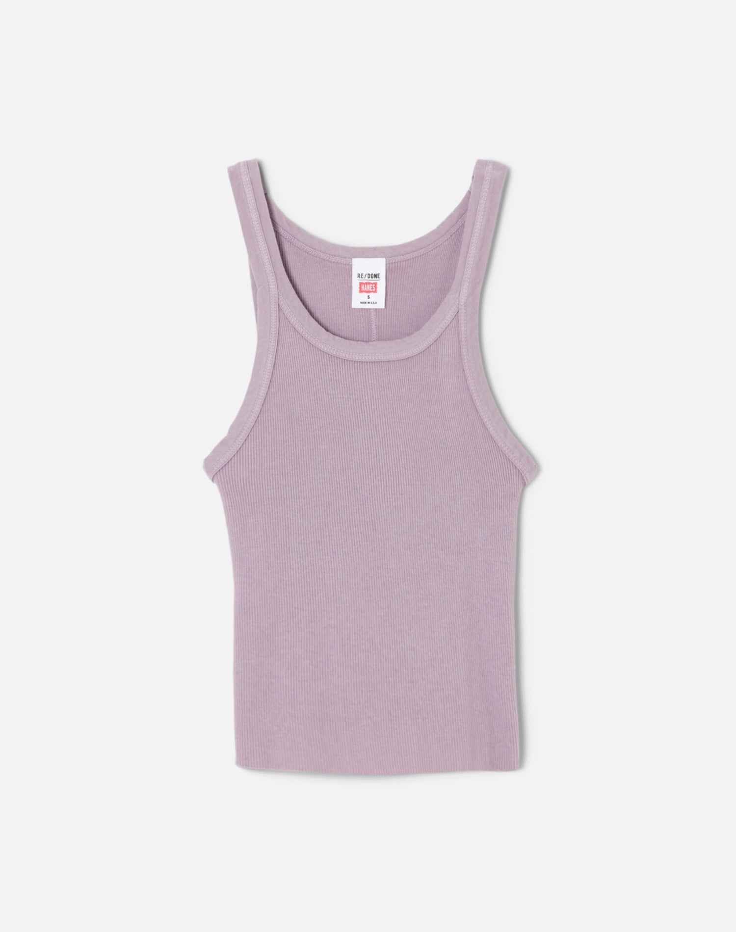 Hanes Cropped Ribbed Tank - Lavender