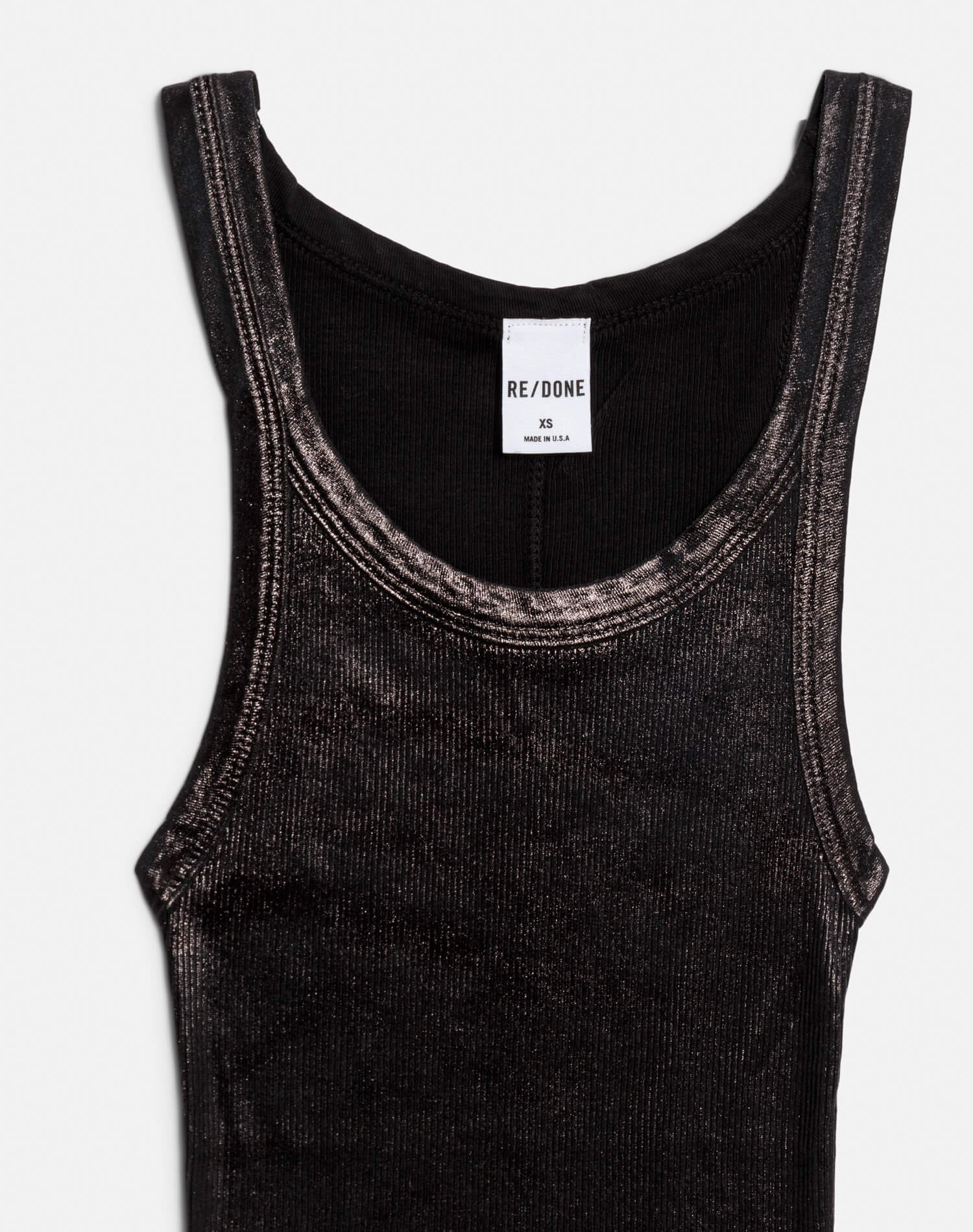 Foil Ribbed Tank - Black Foil