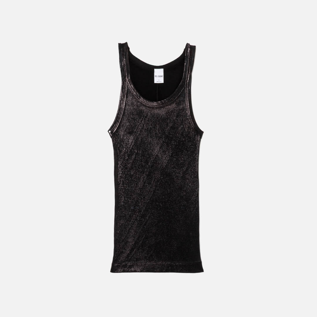 Ribbed Tank - Black Foil