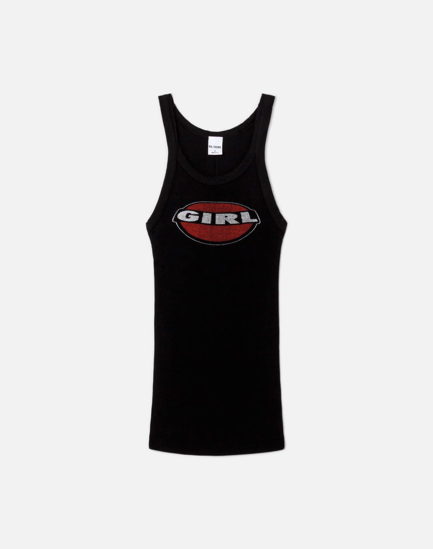 Ribbed "Girl" Tank - Black