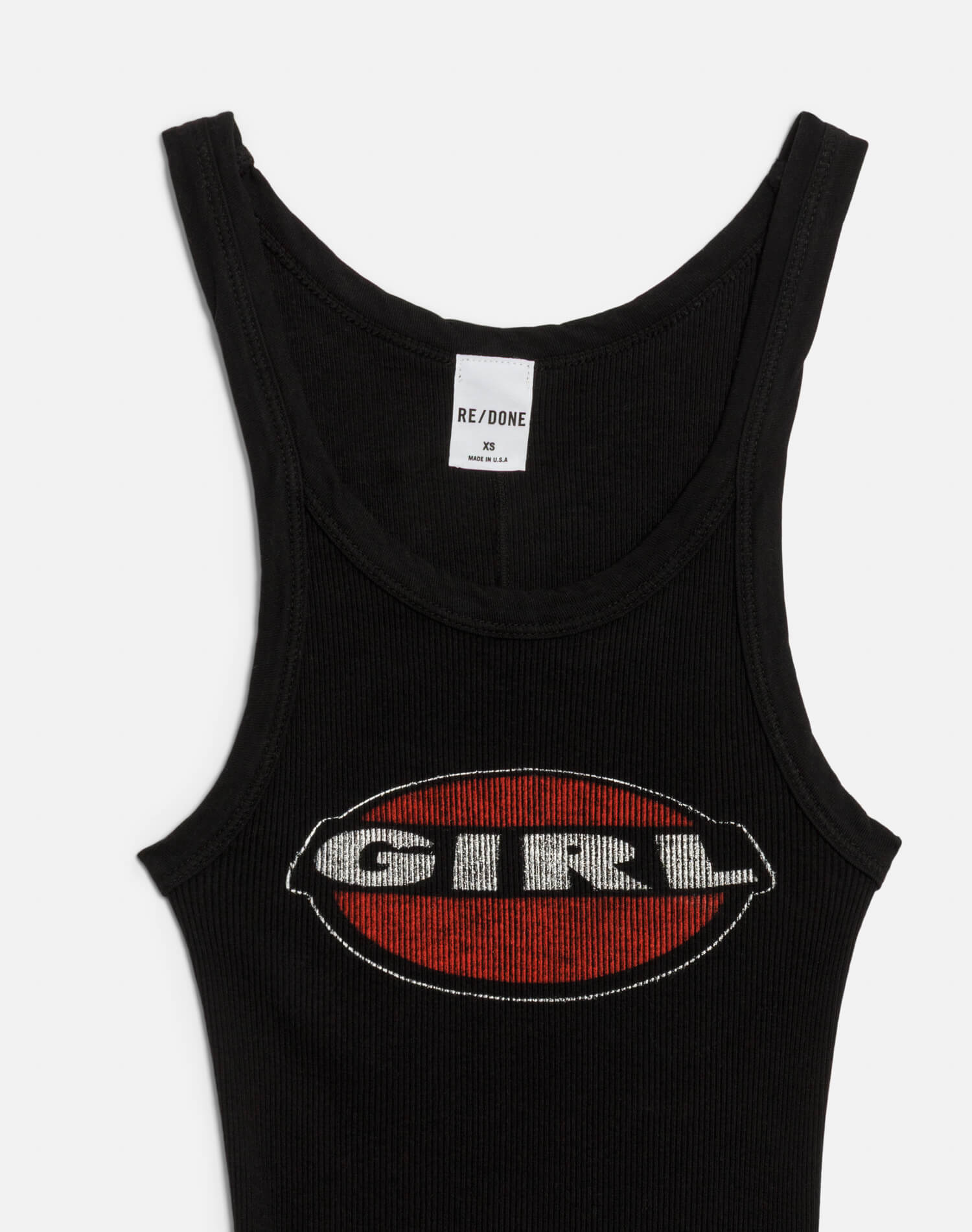 Ribbed "Girl" Tank - Black