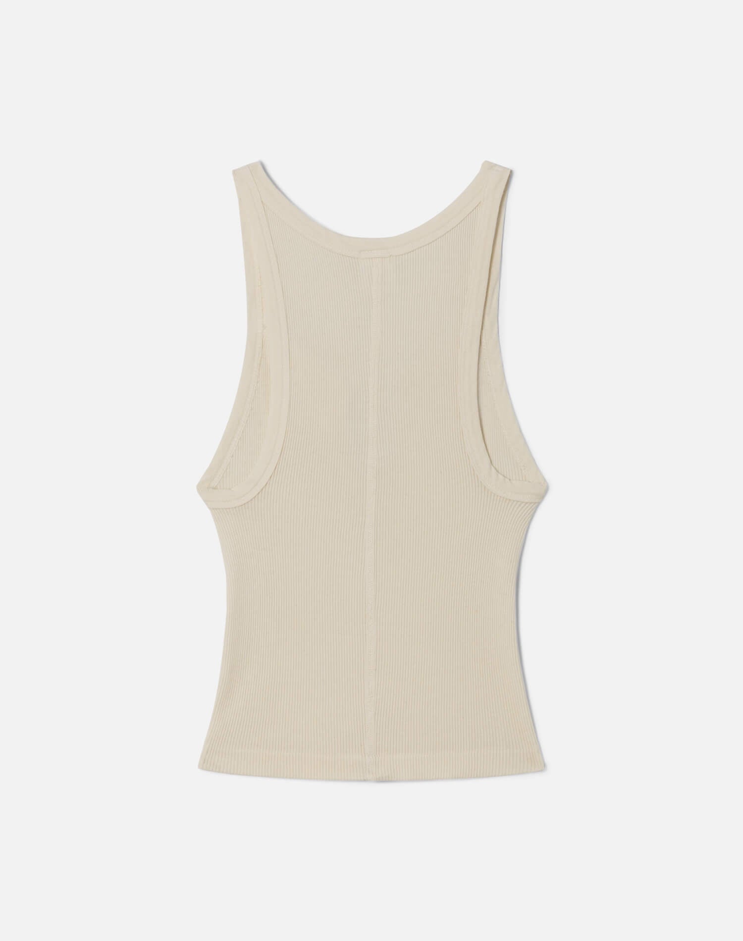 Hanes V Cut Ribbed Tank - Shortbread