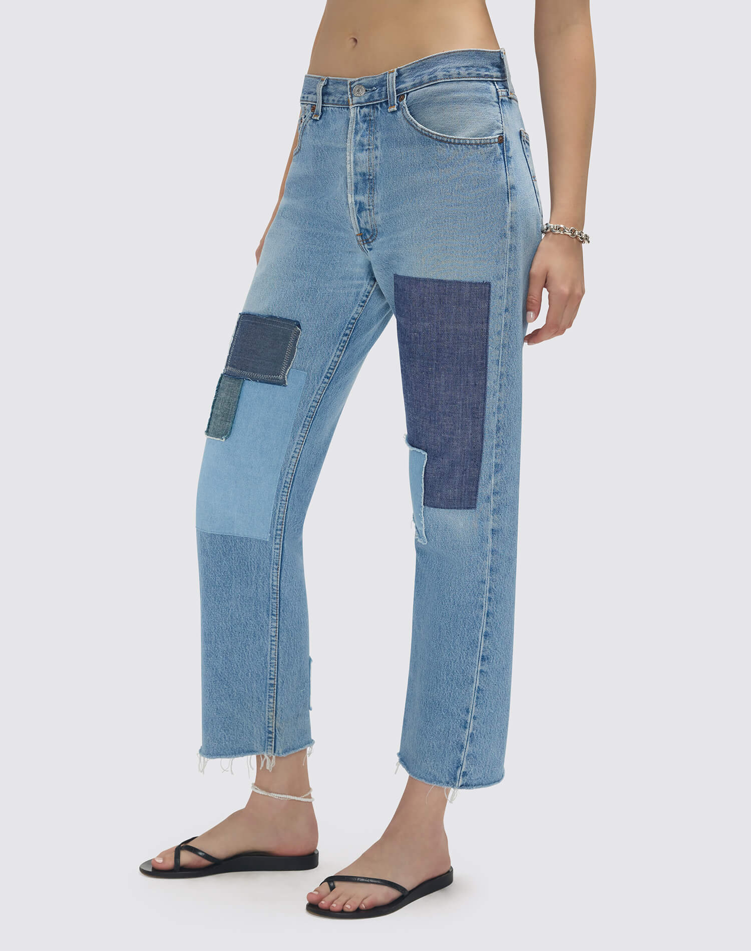 パンツ LEVI'S 502 Patchwork Denim Pants RE/DONE | Levi's Patchwork Boyfriend Jean