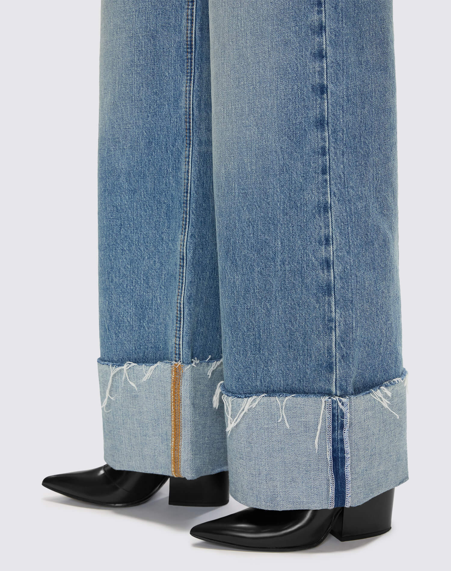High Rise Wide Leg Cuff - Vintage Biker Blue