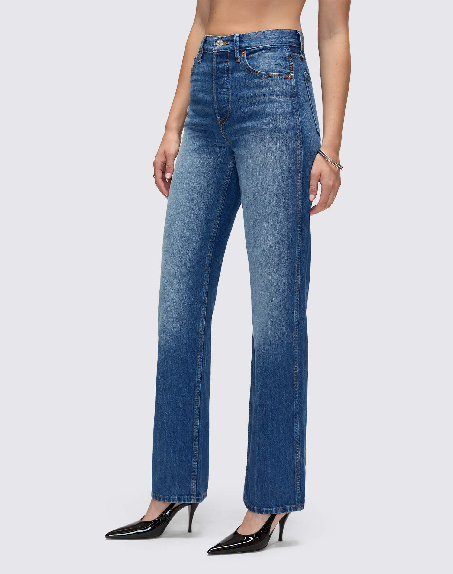 90s High Rise Loose - Viper Blue