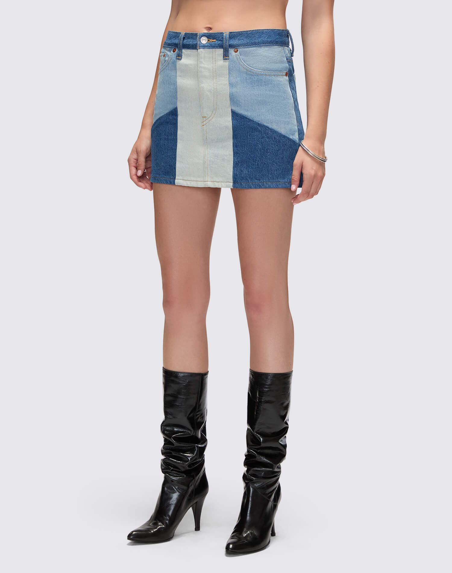 RE/DONE | The Ollie Skirt in Vintage Patchwork