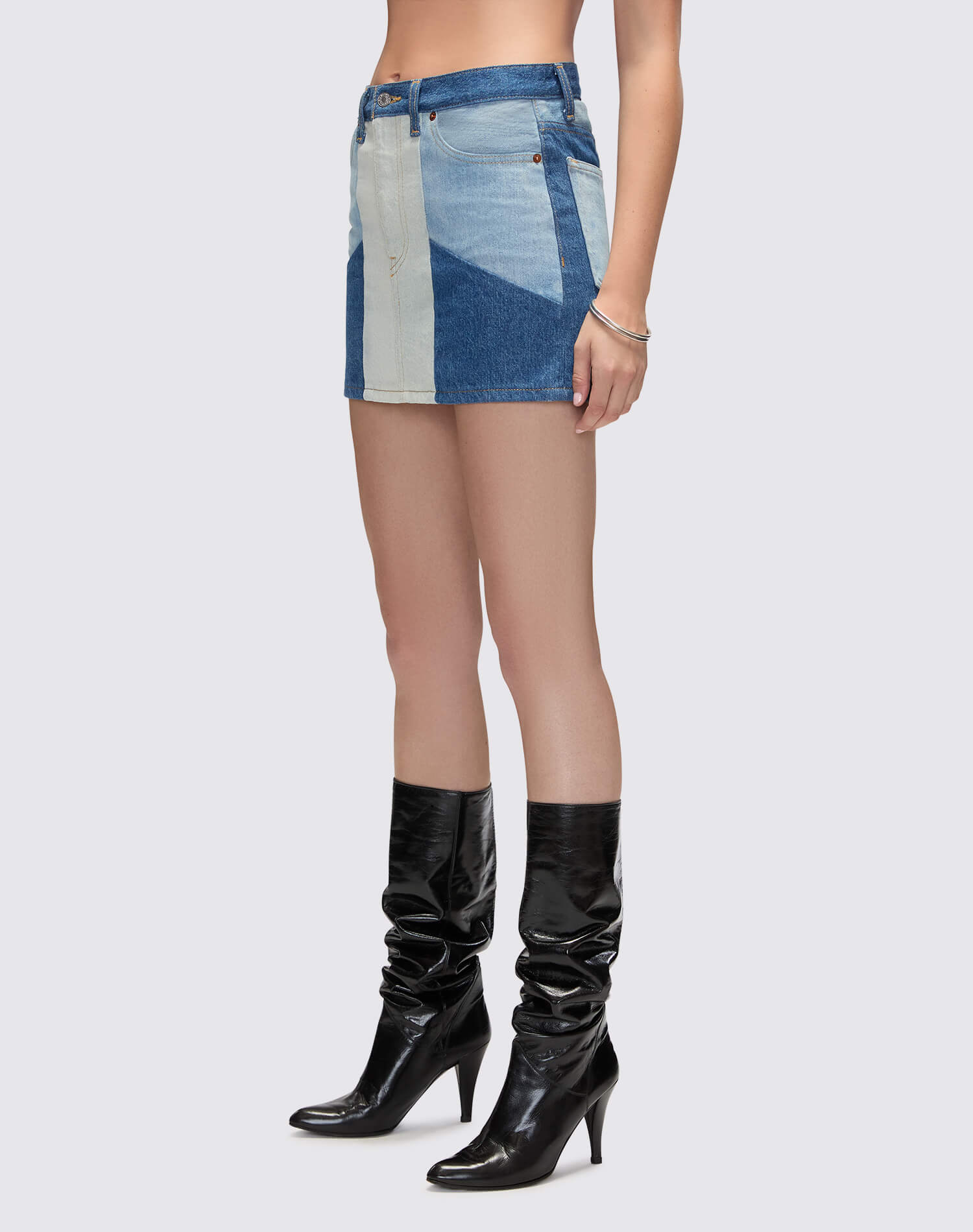 RE/DONE | The Ollie Skirt in Vintage Patchwork