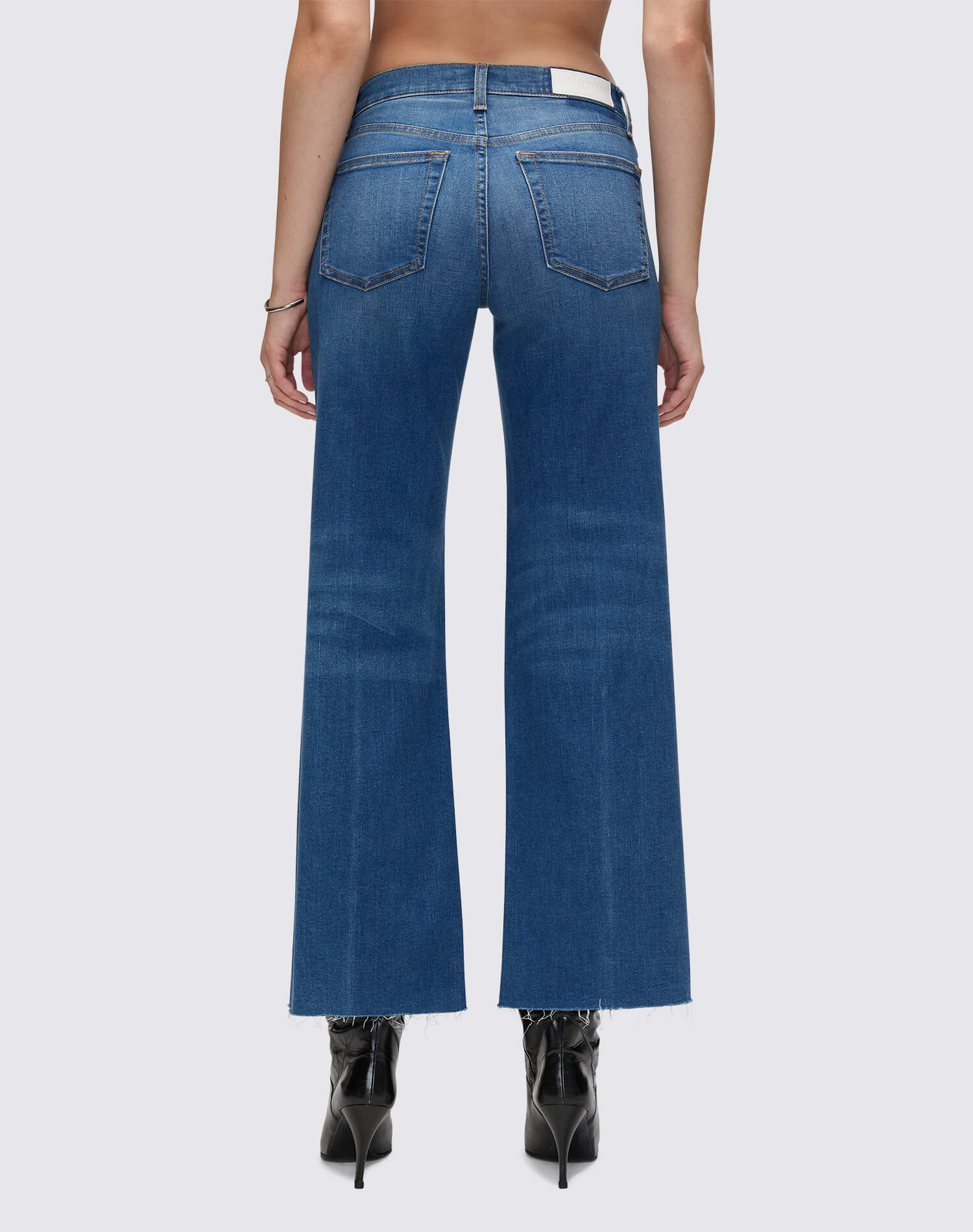 Comfort Stretch Mid Rise Wide Leg Crop - Viper Blue