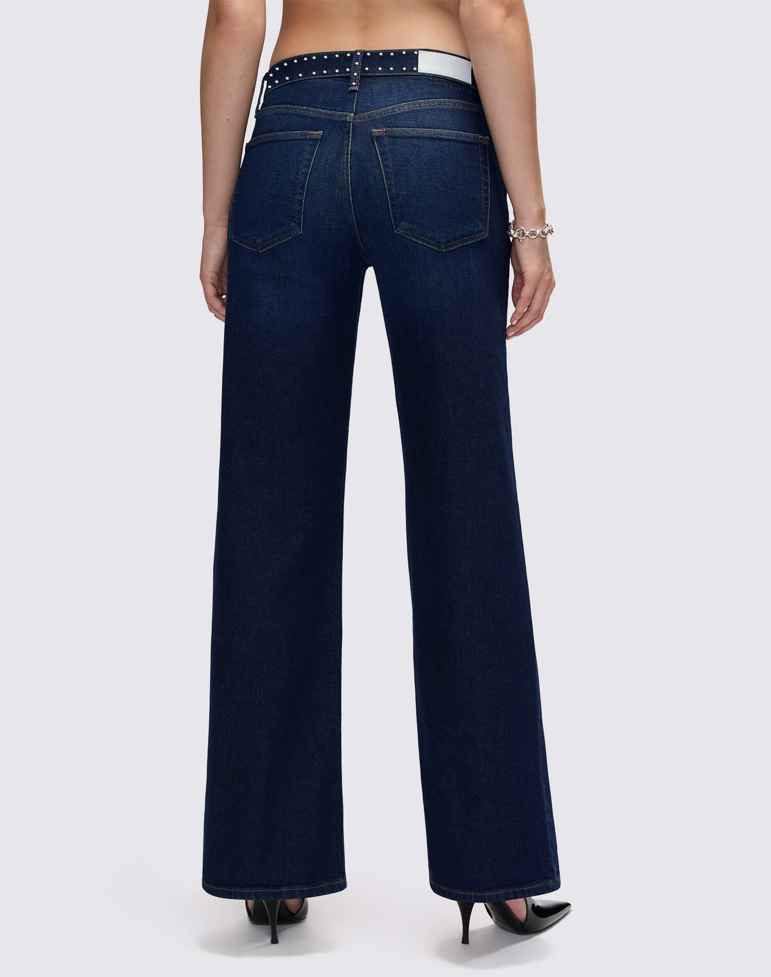 Comfort Stretch Studded Mid Rise Wide Leg - Barely Worn Stud