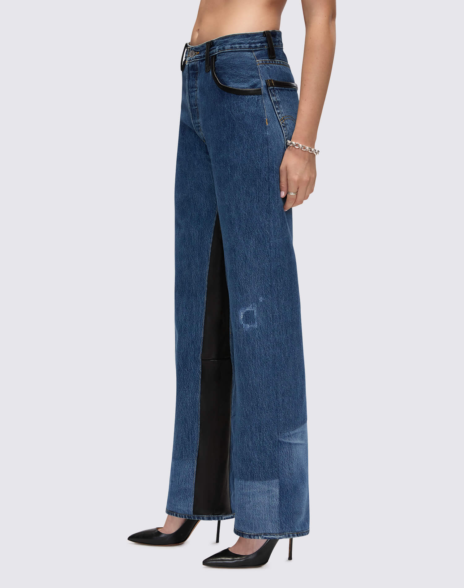 RE/DONE | Levi's High Rise Wide Leg in Indigo Leather