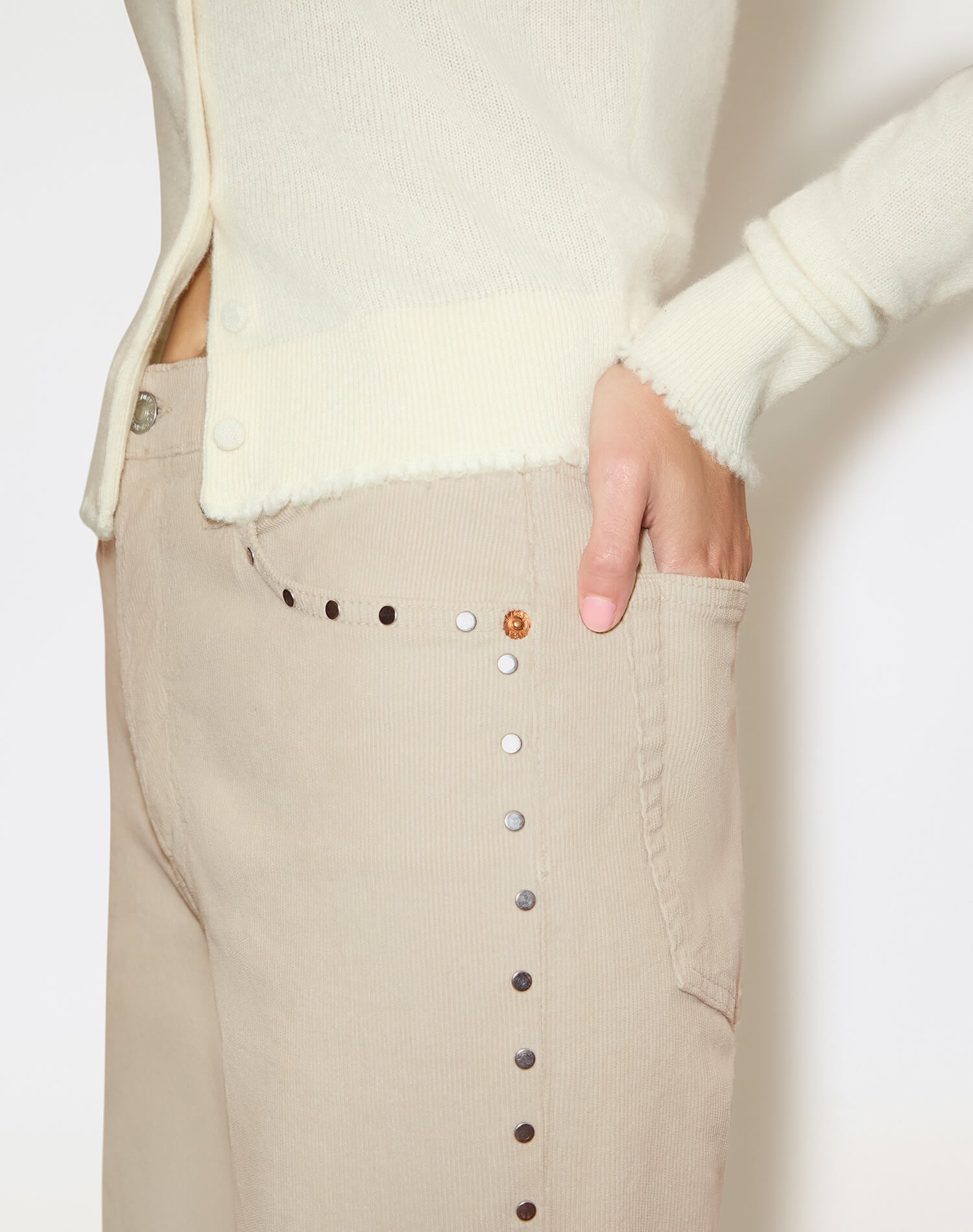 Cashmere Crewneck Cardigan - Ivory