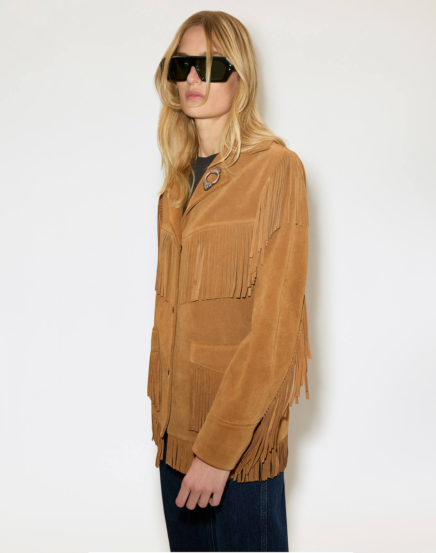 Suede Fringe Jacket - Tan