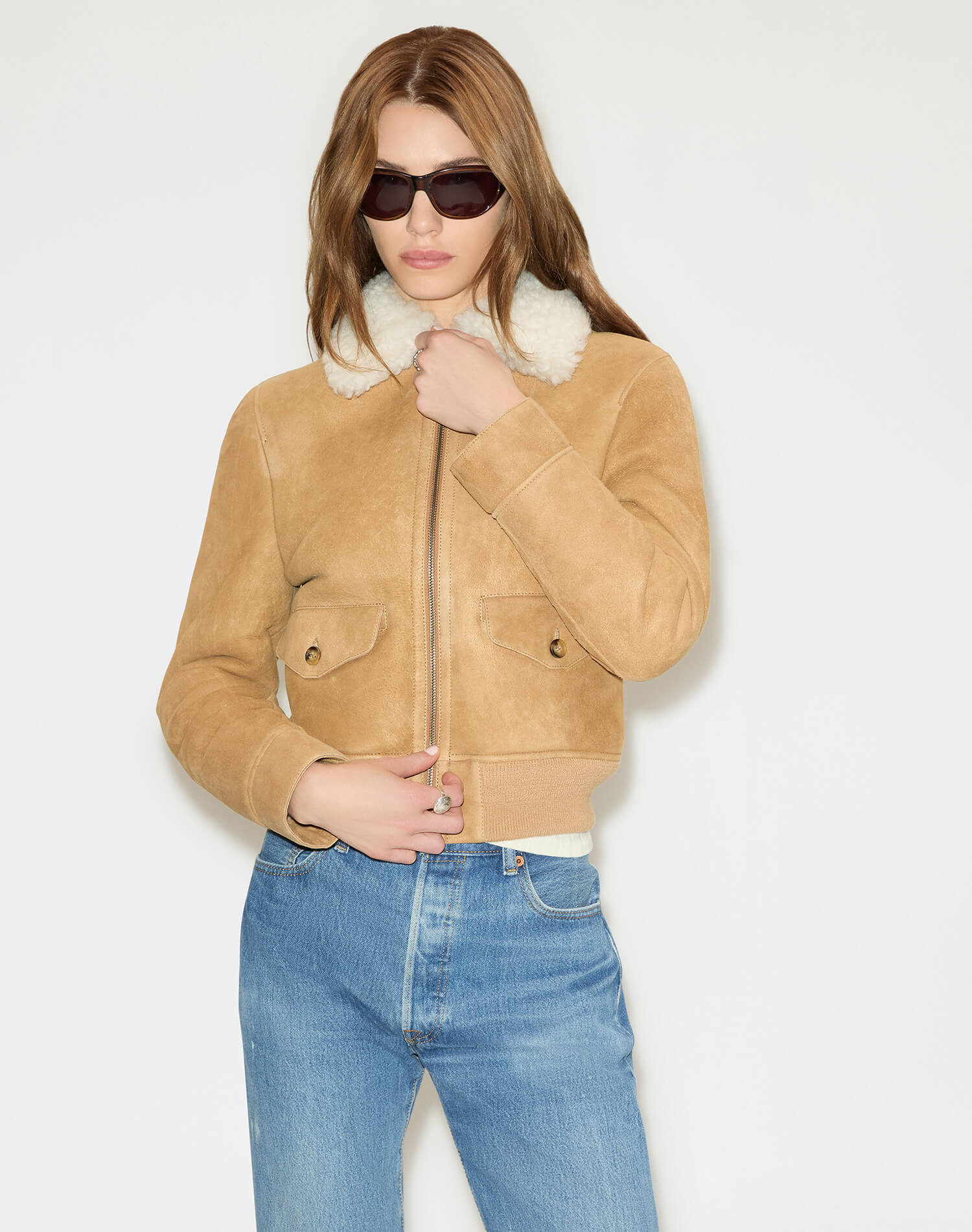 Shearling Bomber - Tobacco