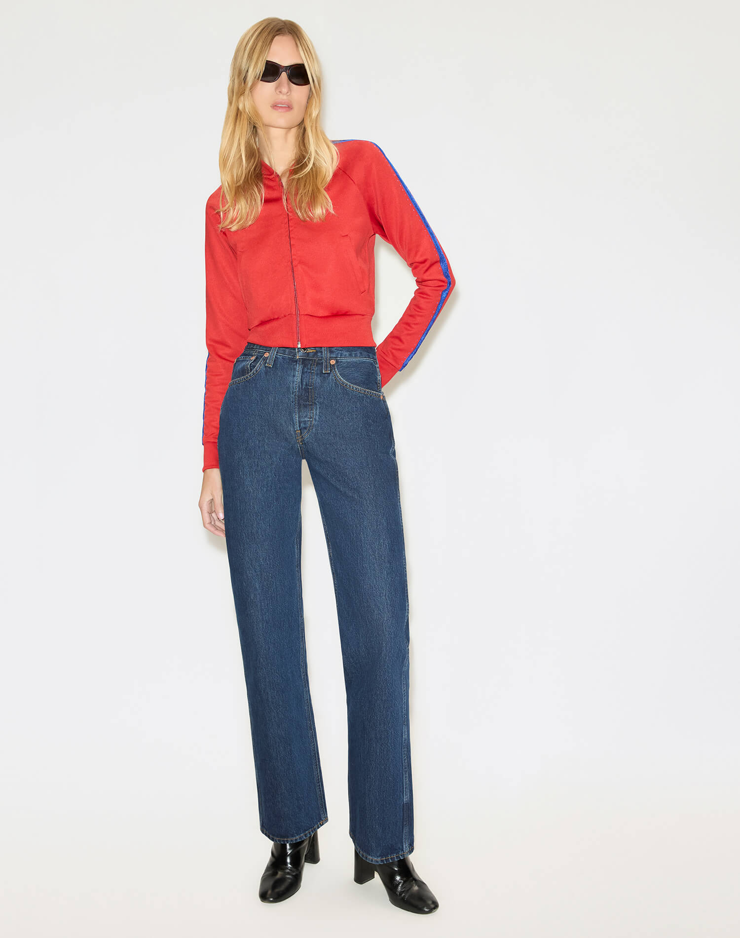 Sunland Track Jacket - Crimson Cobalt