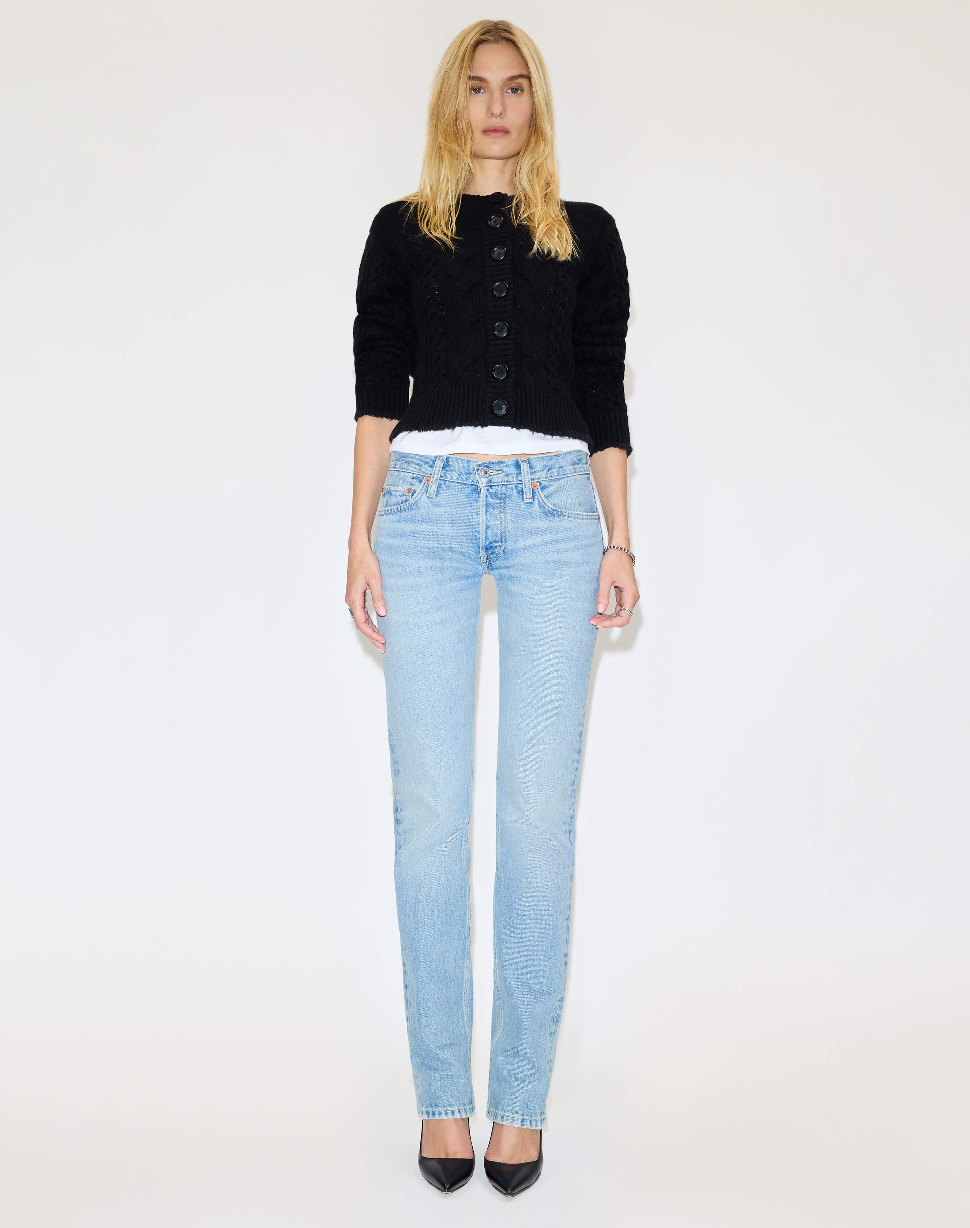 Cable Cardigan - Black