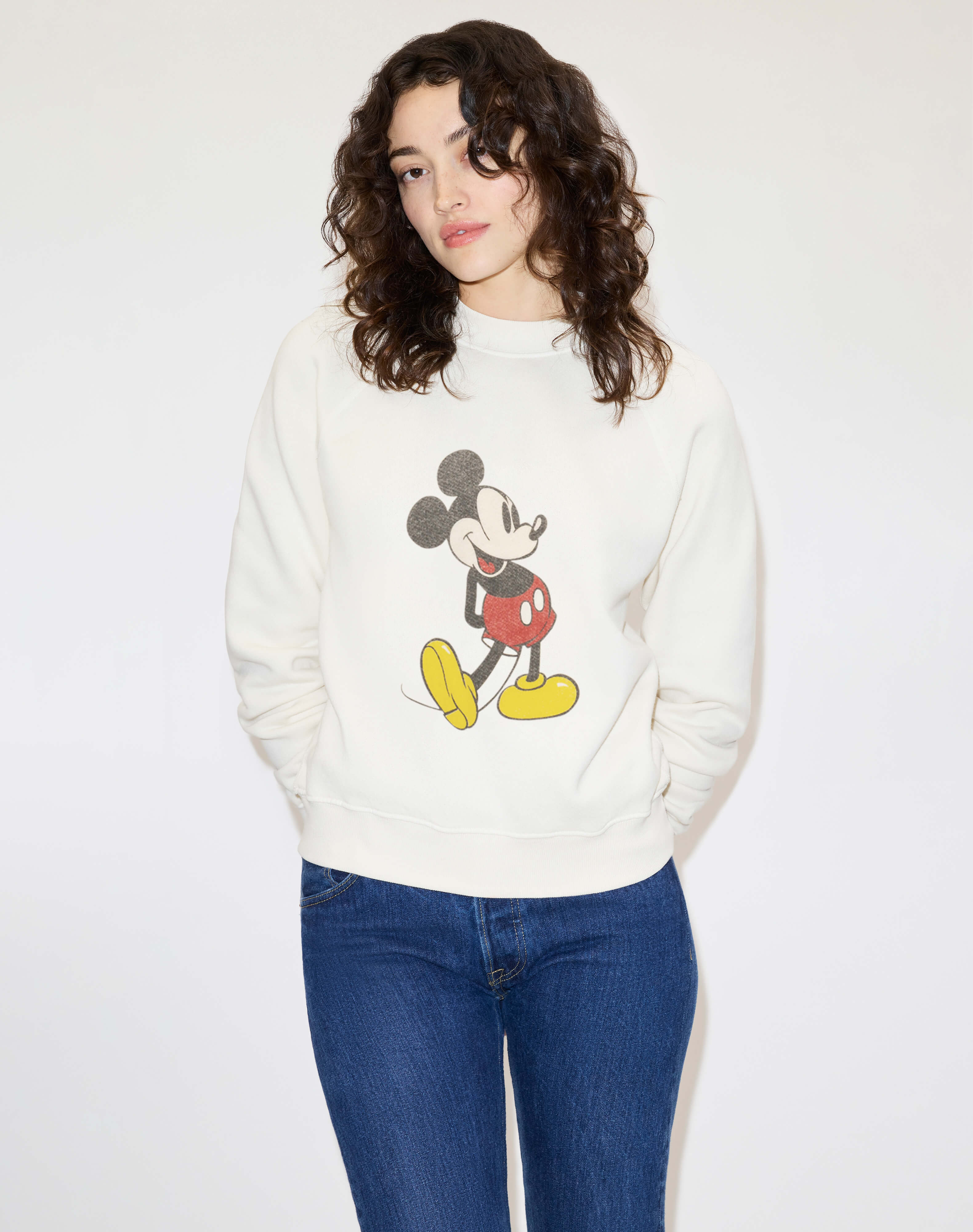 Classic "Mickey Mouse" Crewneck - Vintage White