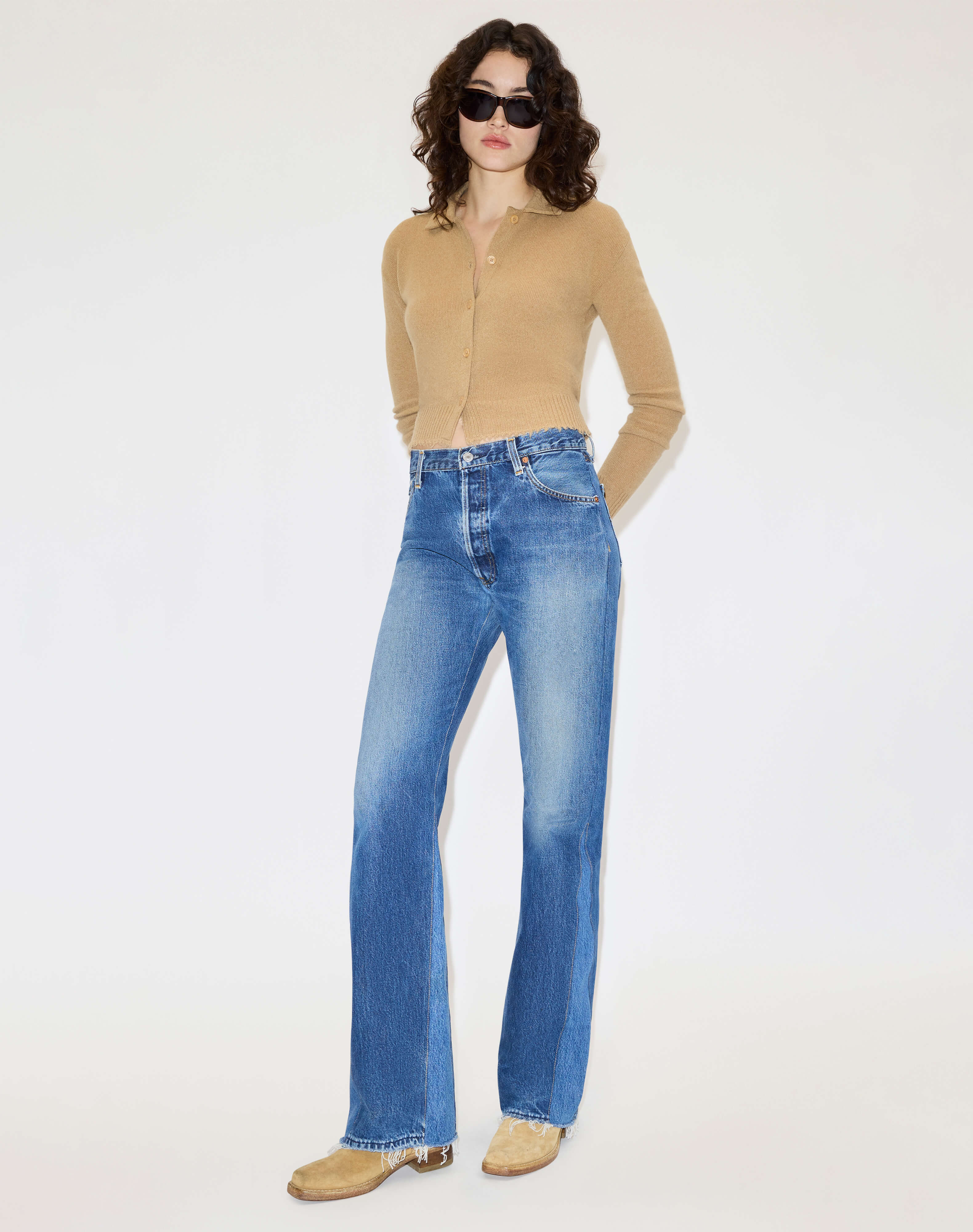 The Loose Polo Cardigan - Toffee