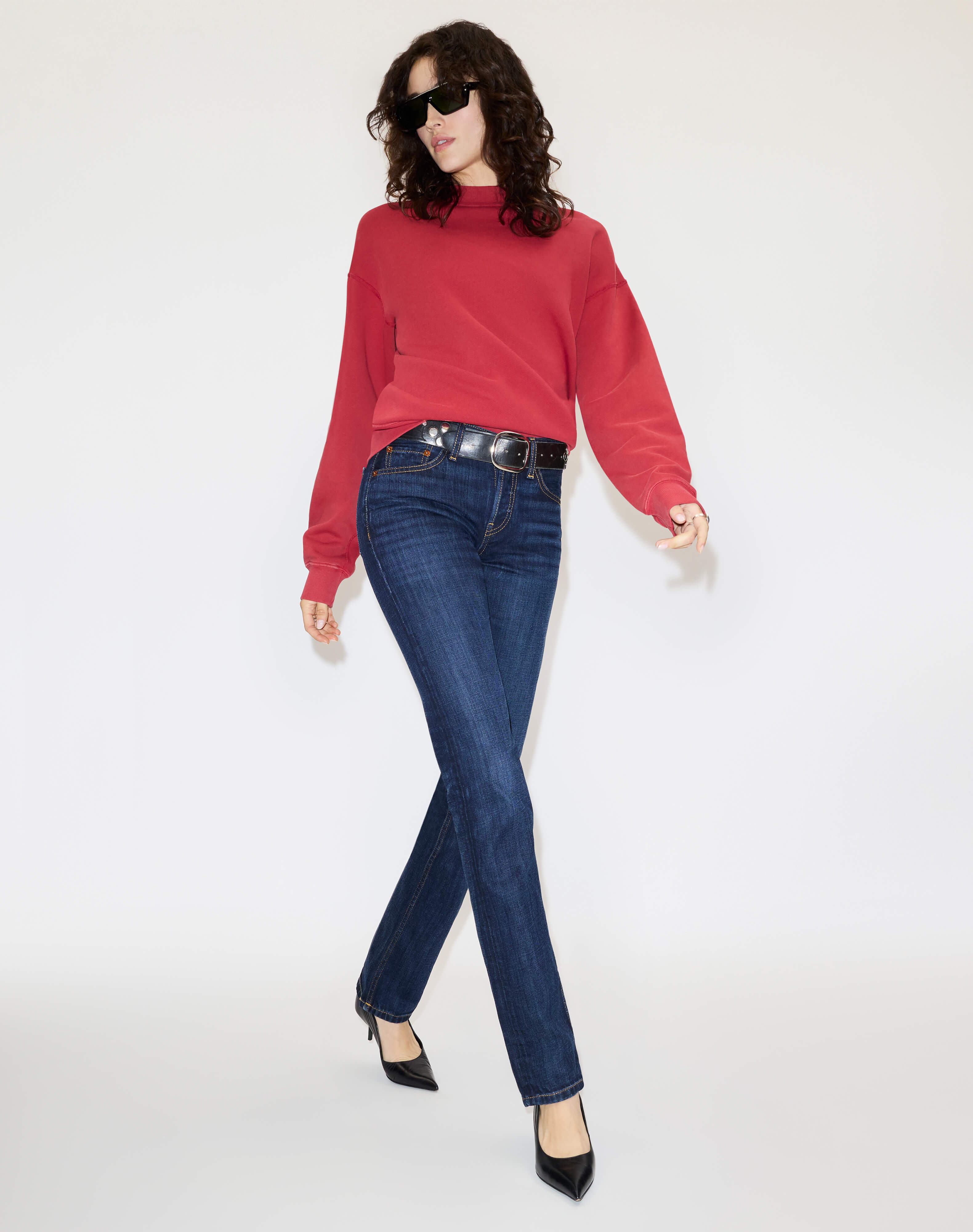 Hanes Oversized Crewneck - Rosso