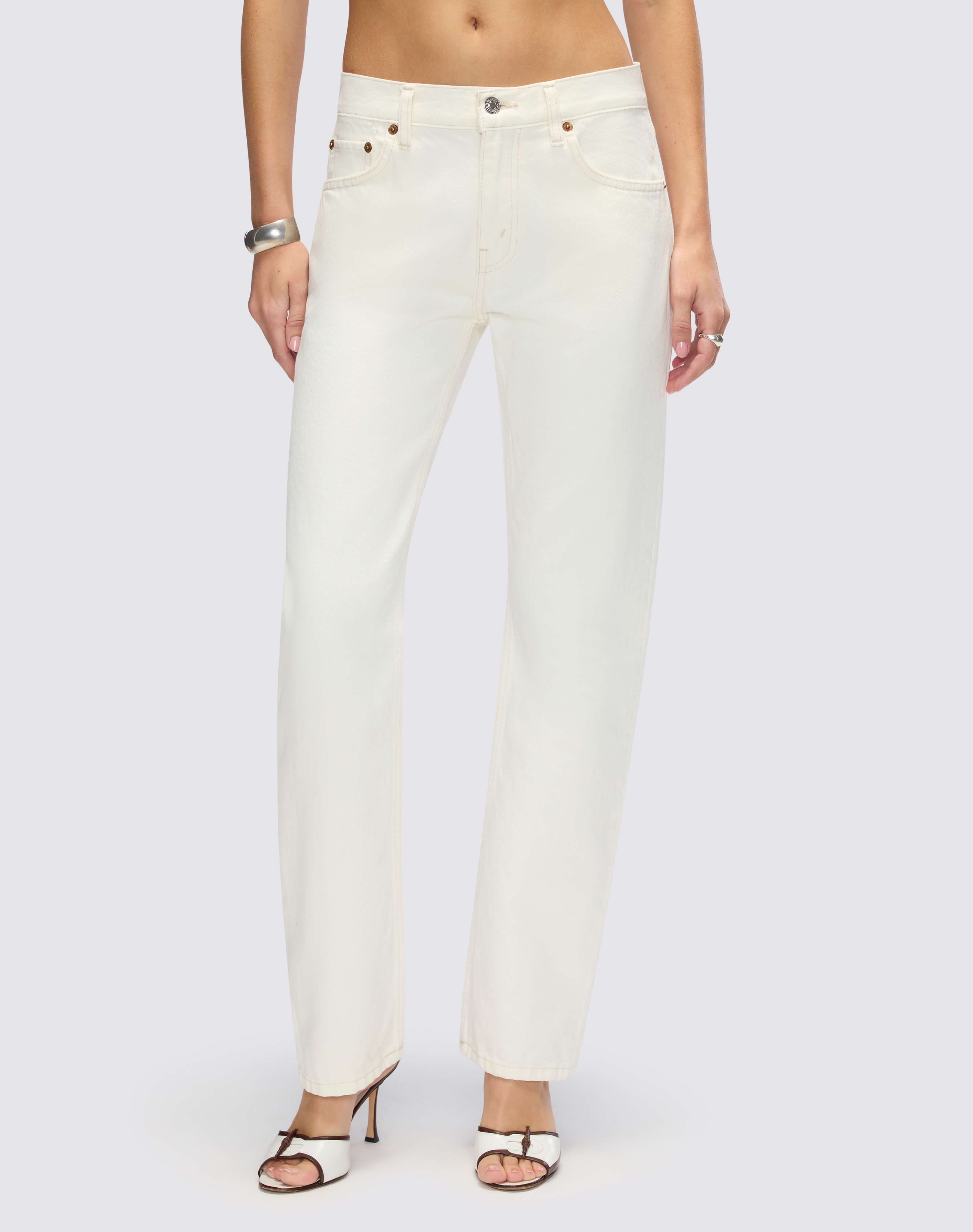 Mid Rise Blondie Crop - Crema