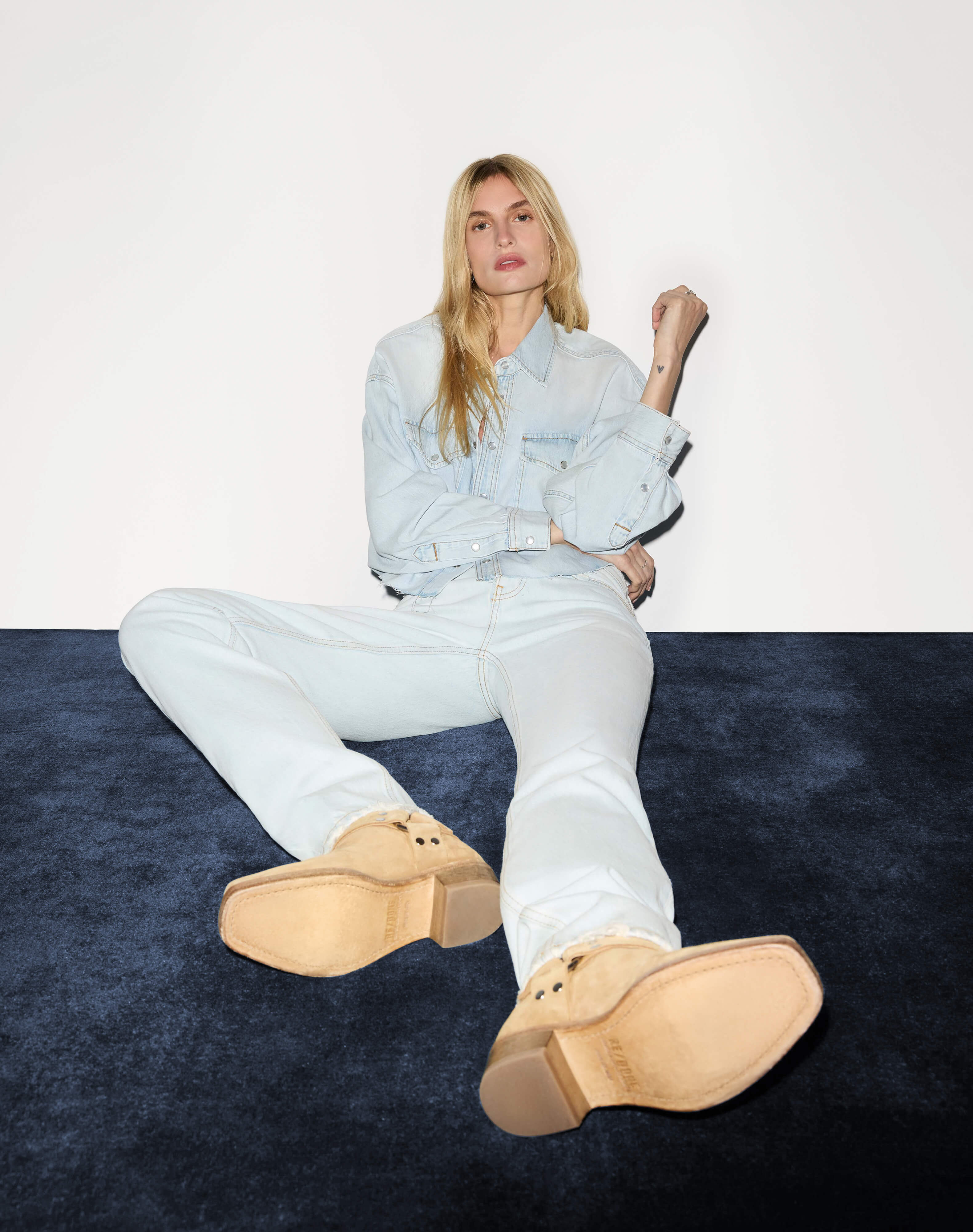Camper Crop Shirt - Bleach Distress