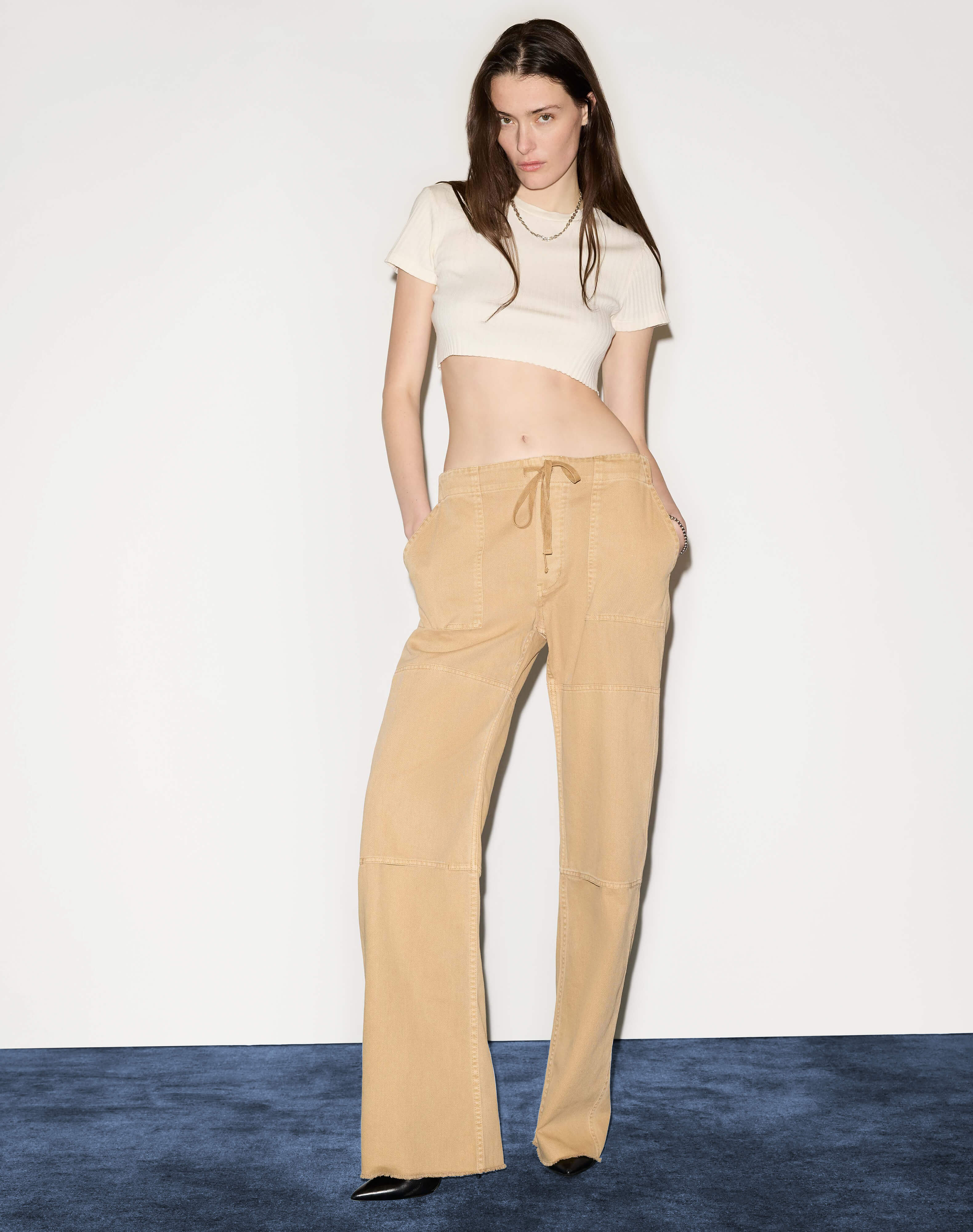Cropped 60s Slim Tee - Vintage White