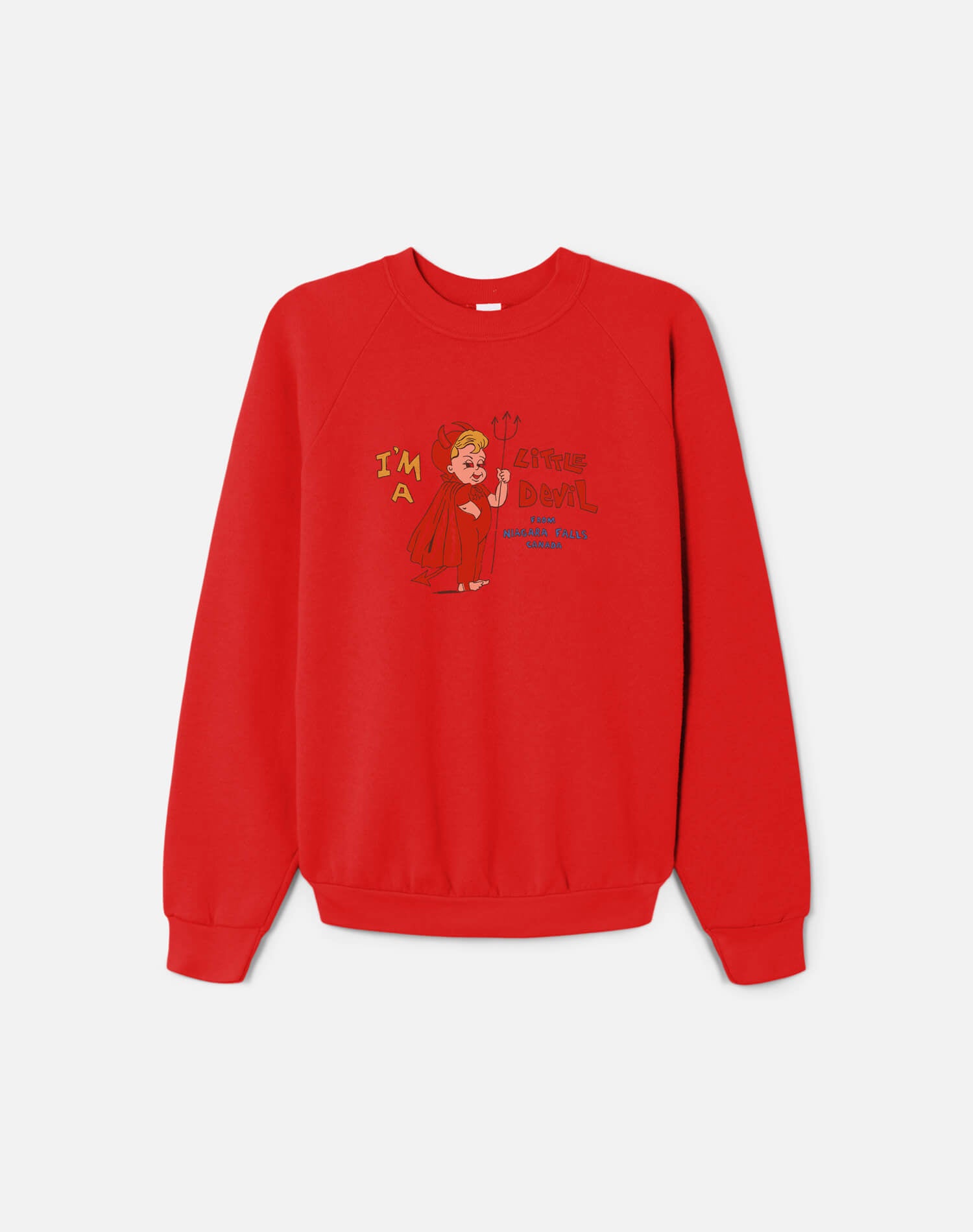 Upcycled "Little Devil" Sweatshirt in Red - 11229780