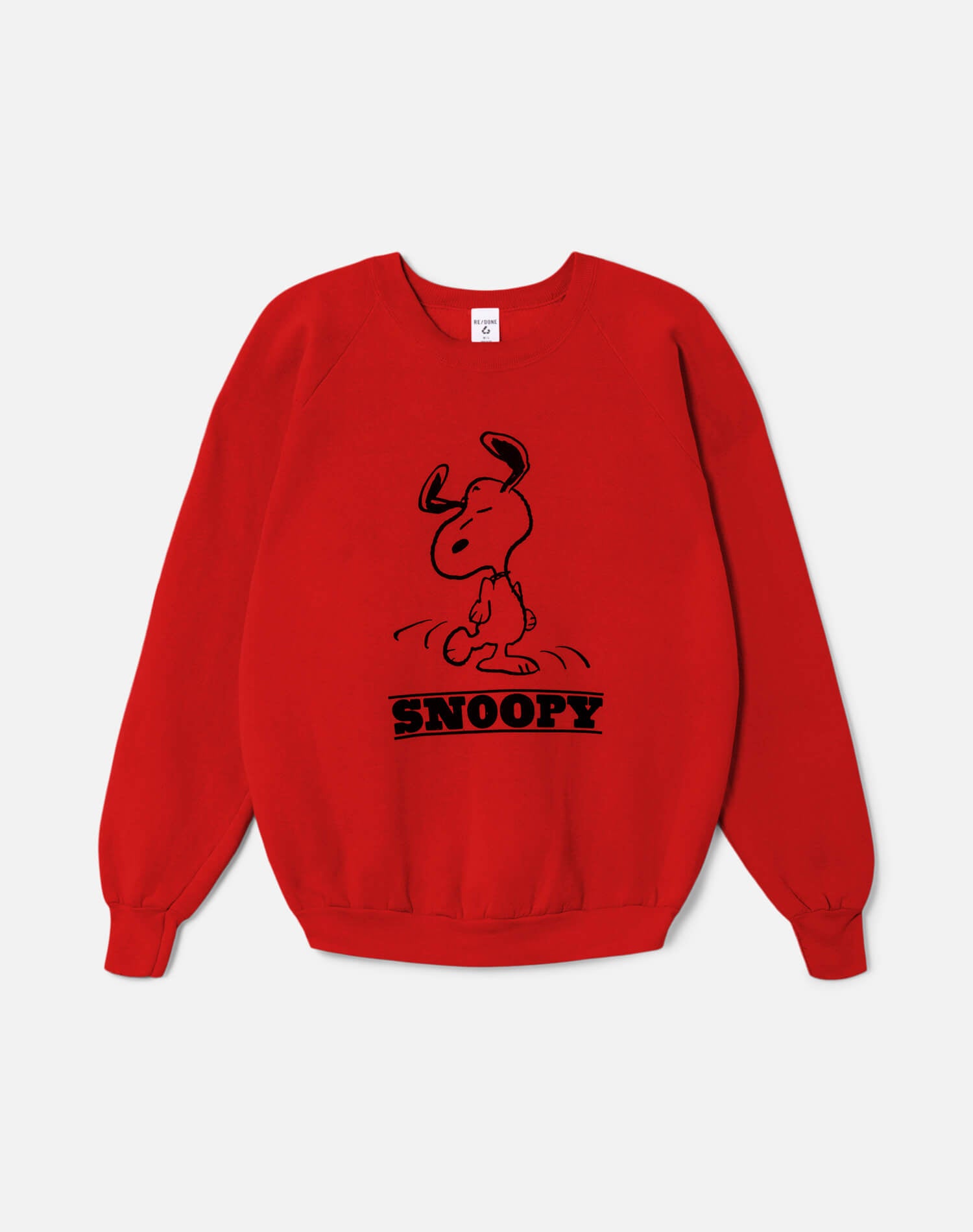 Upcycled "Snoopy Dancing" Sweatshirt in Red - 11229734